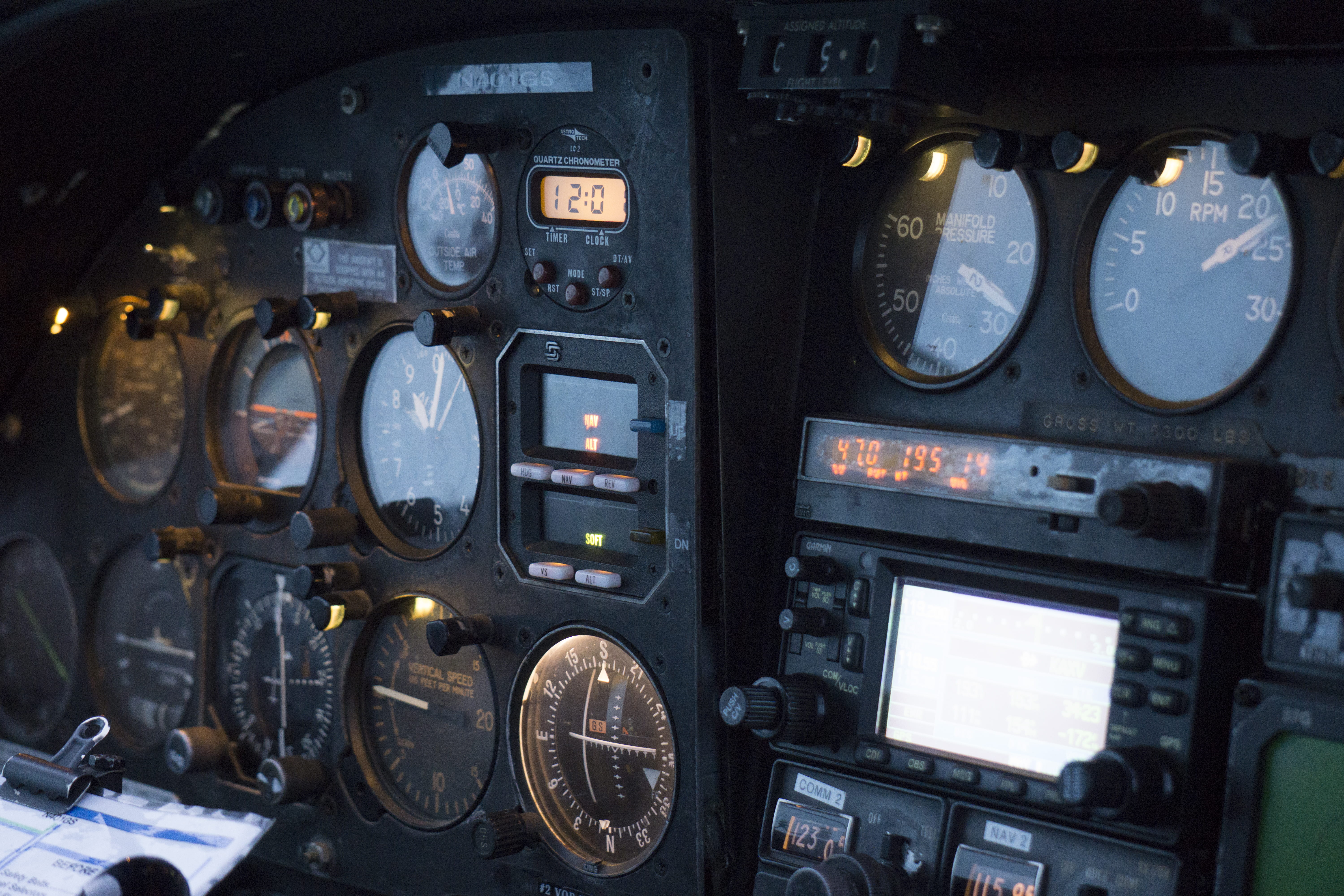plane, black, gauge, instrument of measurement, dashboard, indoors, 5K, engine, multi, aerospace industry, gauges, piloting, close-up, cluster, flying, HD Wallpaper