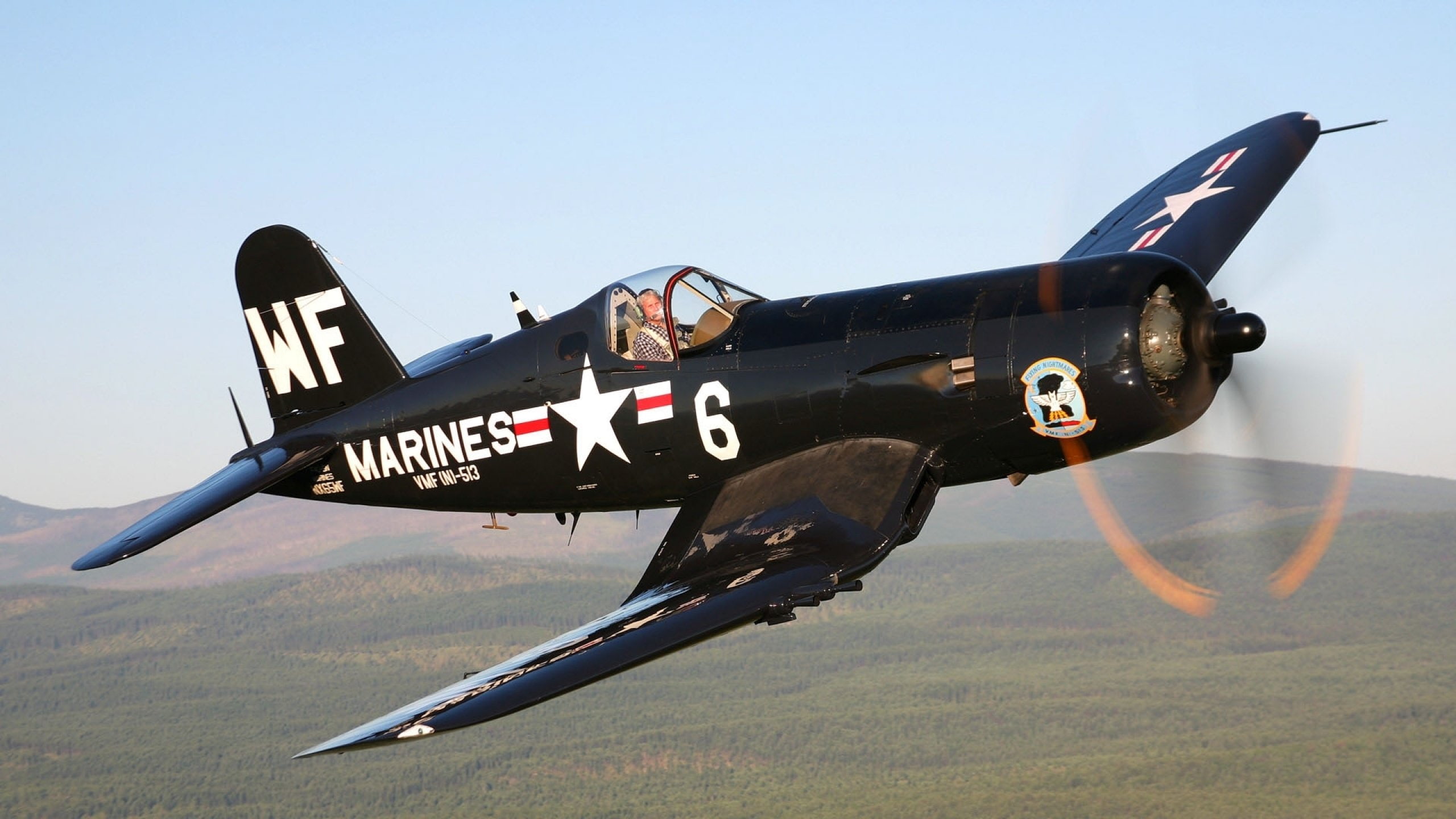 2K, fighter, corsair, vintage, f4u, military, pilot, retro, aircraft, carrier based, sky, HD Wallpaper