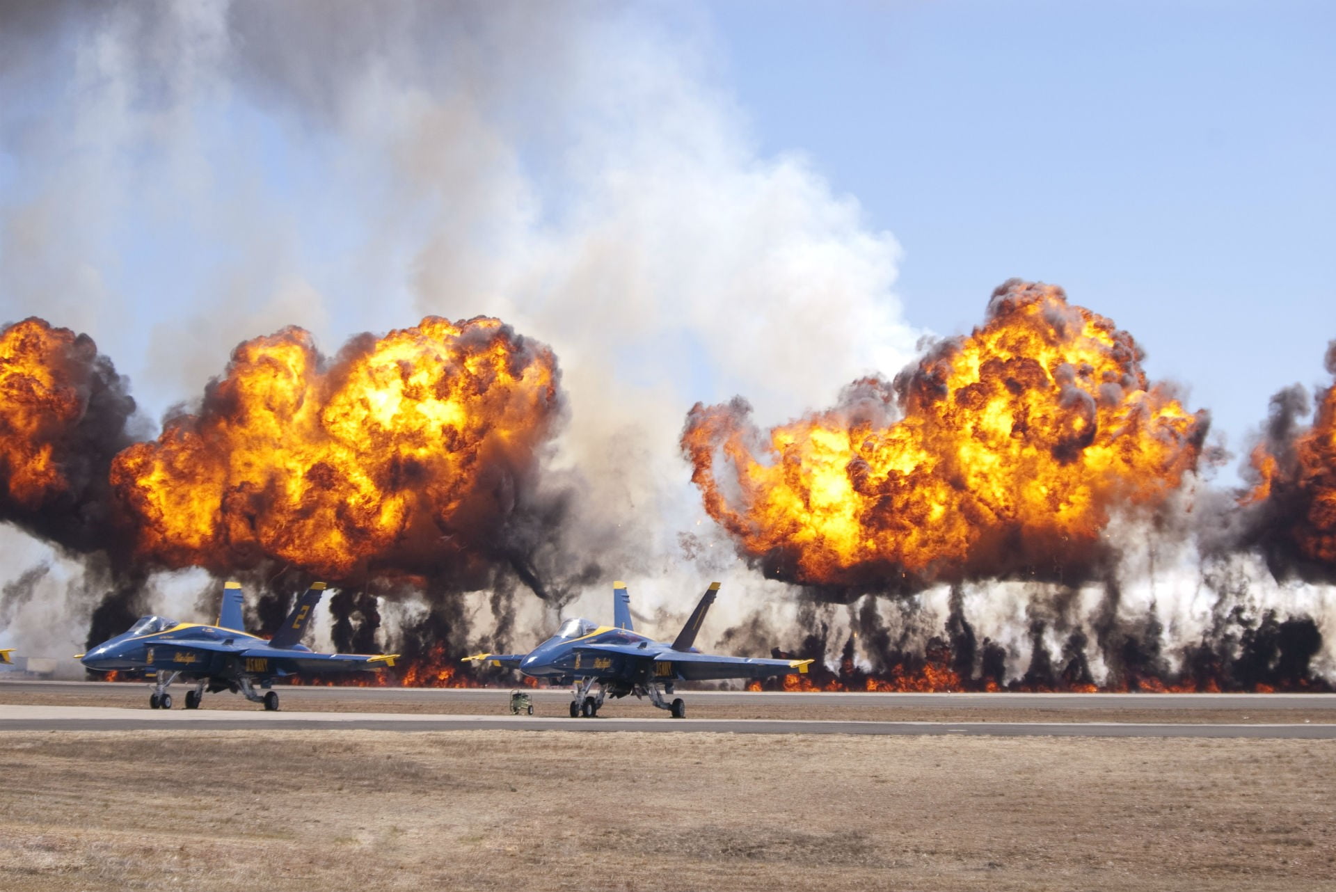 fire, plant, military, smoke - physical structure, red, sky, Blue Angels, McDonnell Douglas F/A-18 Hornet, mode of transportation, transportation, nature, HD Wallpaper