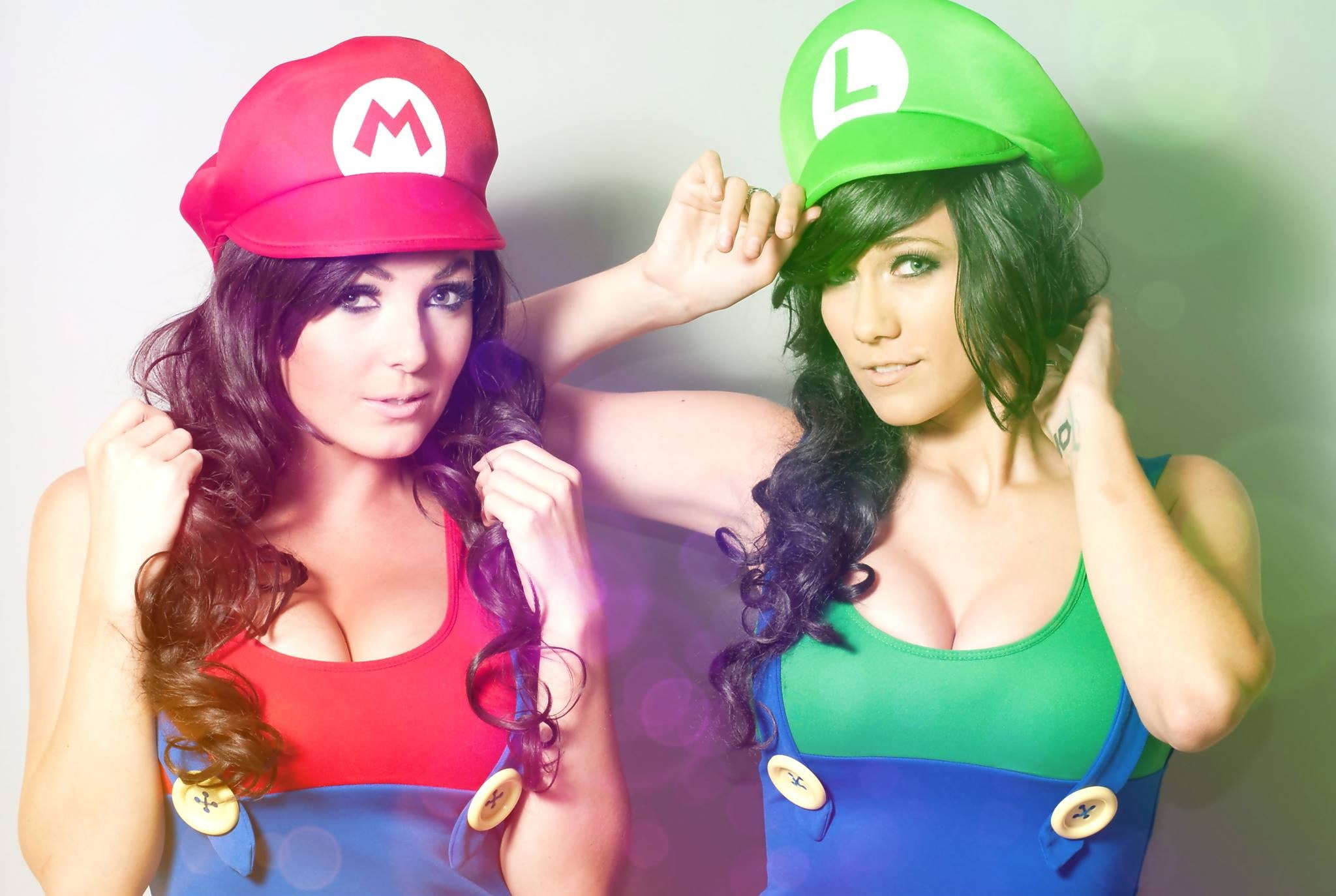 Lindsay Elyse, women, Super Mario Bros., cosplay, 1080P, cleavage, Jessica Nigri, HD Wallpaper