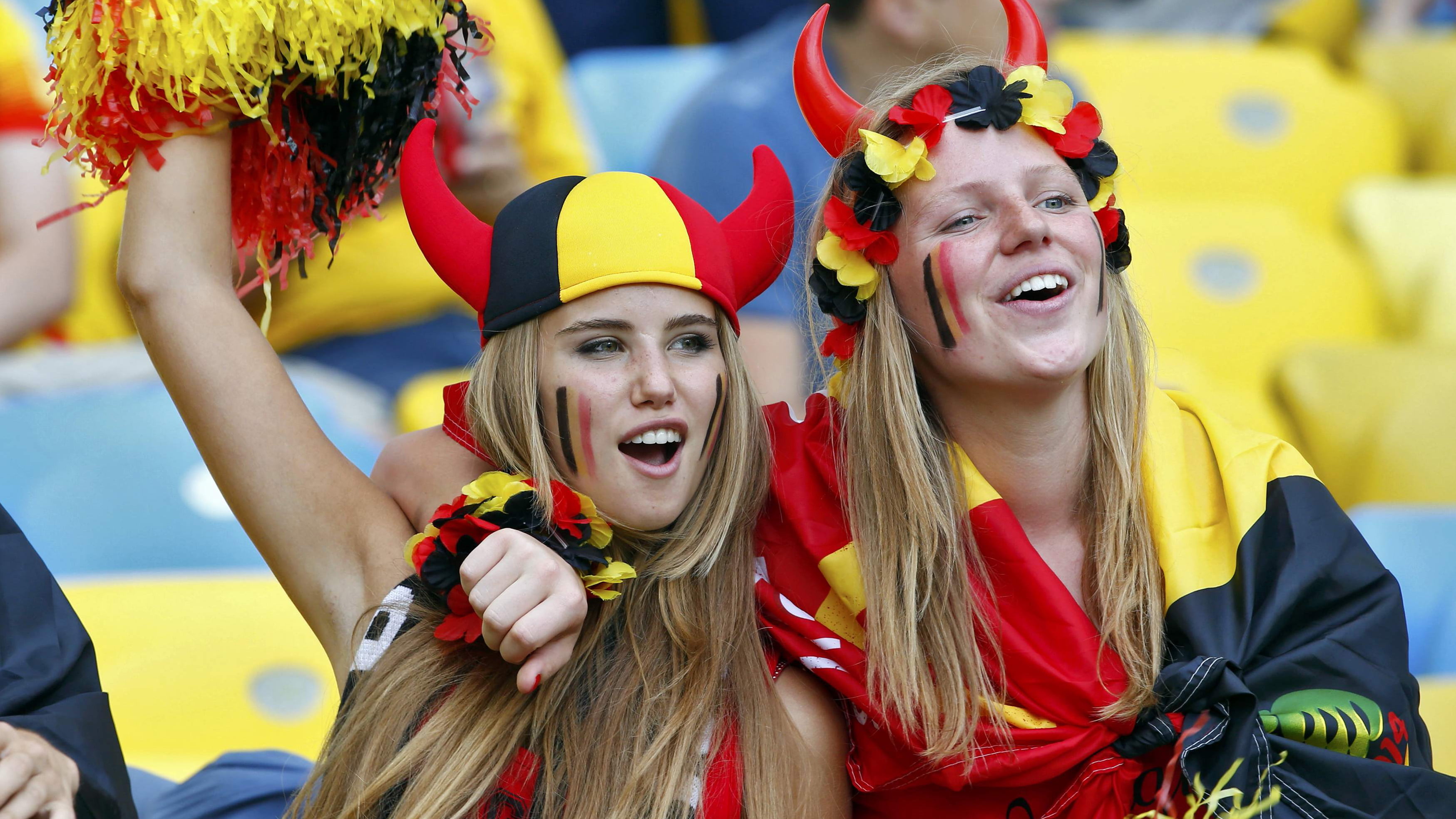 friendship, fans, Belgium, event, celebration, excitement, FIFA World Cup, group of people, soccer girls, happiness, Axelle Despiegelaere, fan - enthusiast, HD Wallpaper