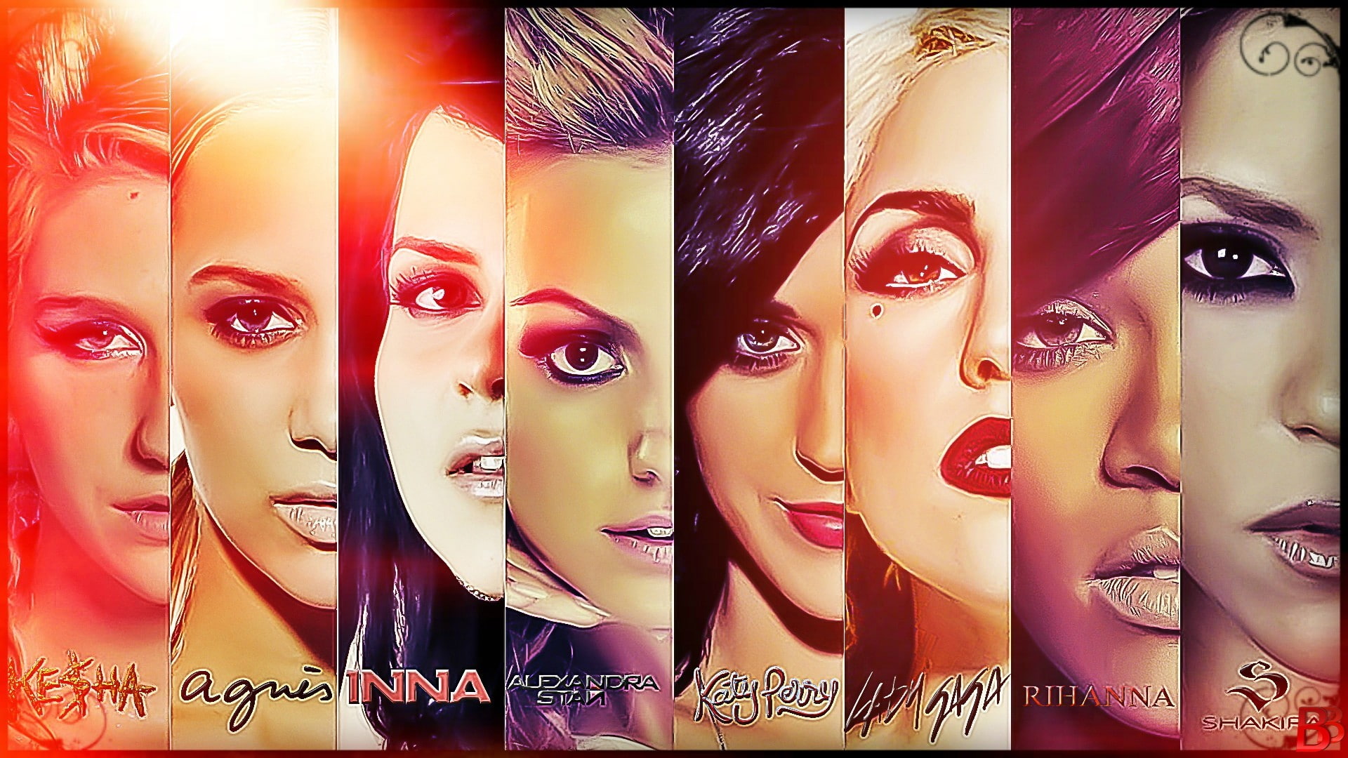 Lady Gaga, Agnis, Elena Alexandra Apostoleanu, Kesha, Rihanna, 1080P, Shakira, Alexandra Stan, Katy Perry, HD Wallpaper