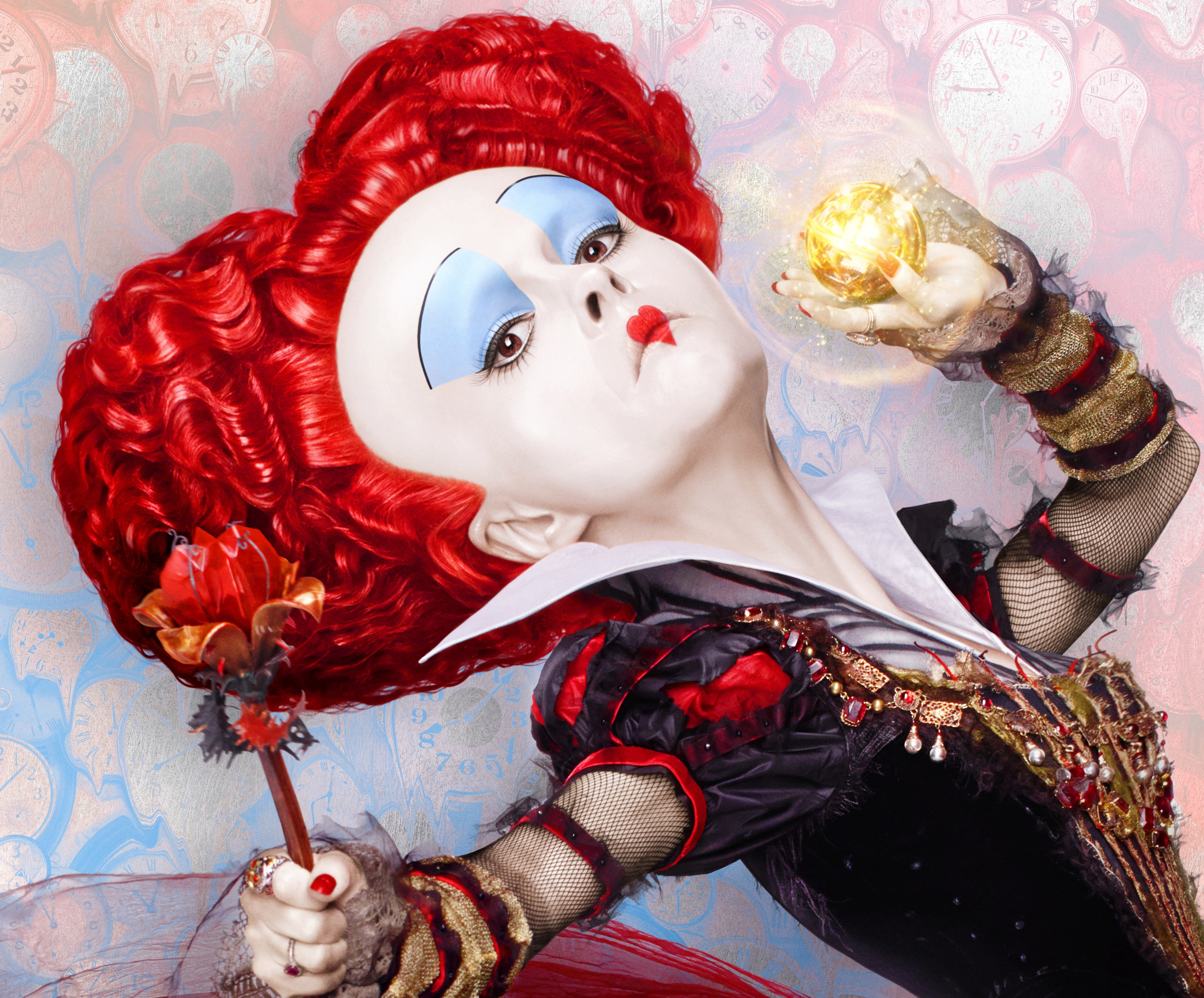 representation, red, one person, female likeness, adult, textile, indoors, Alice Through the Looking Glass, Helena Bonham Carter, creativity, women, art and craft, HD Wallpaper