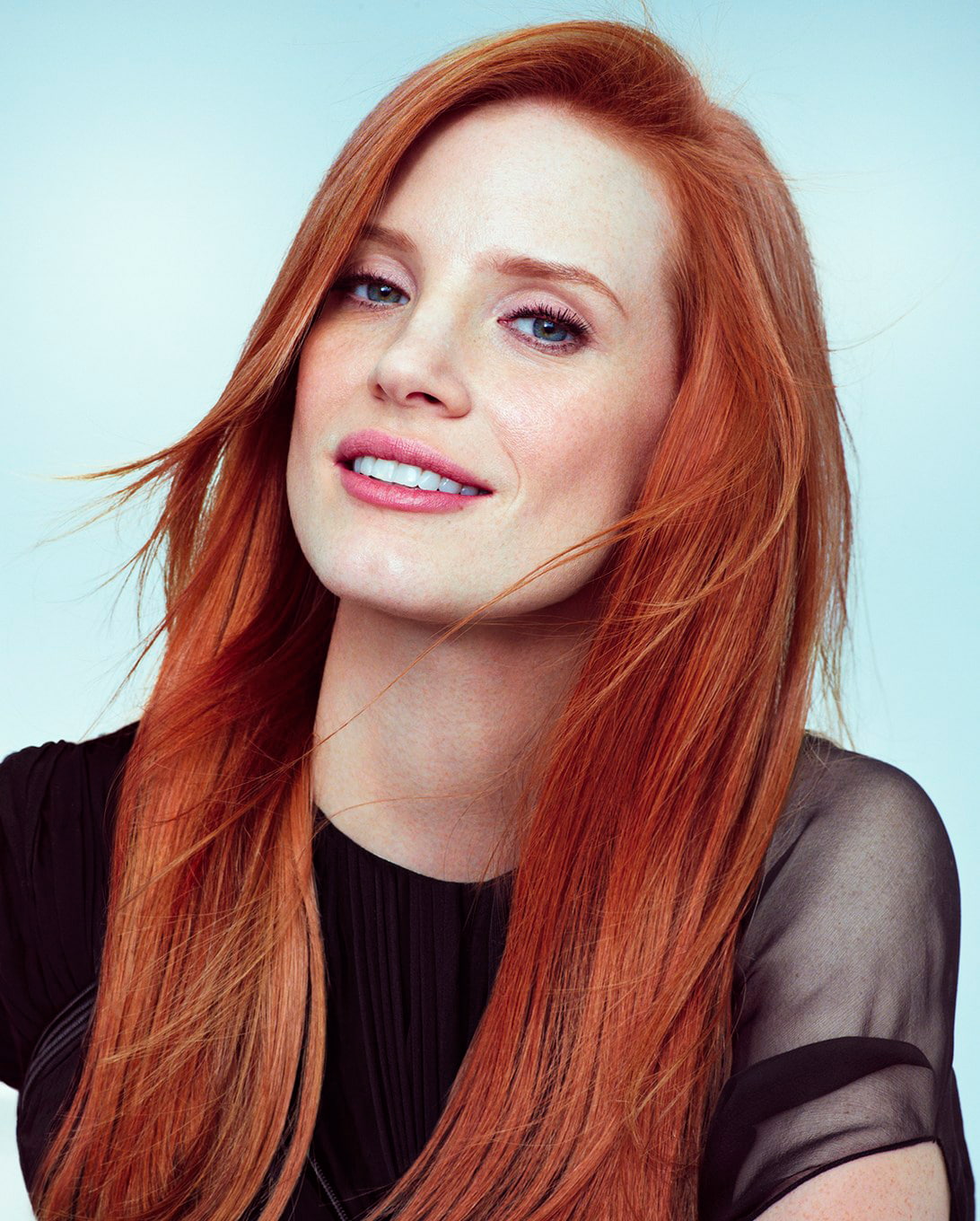 studio shot, beautiful people, portrait, beauty, redhead, actress, headshot, indoors, human hair, young adult, hair, dyed red hair, young women, blue background, Phone HD Wallpaper