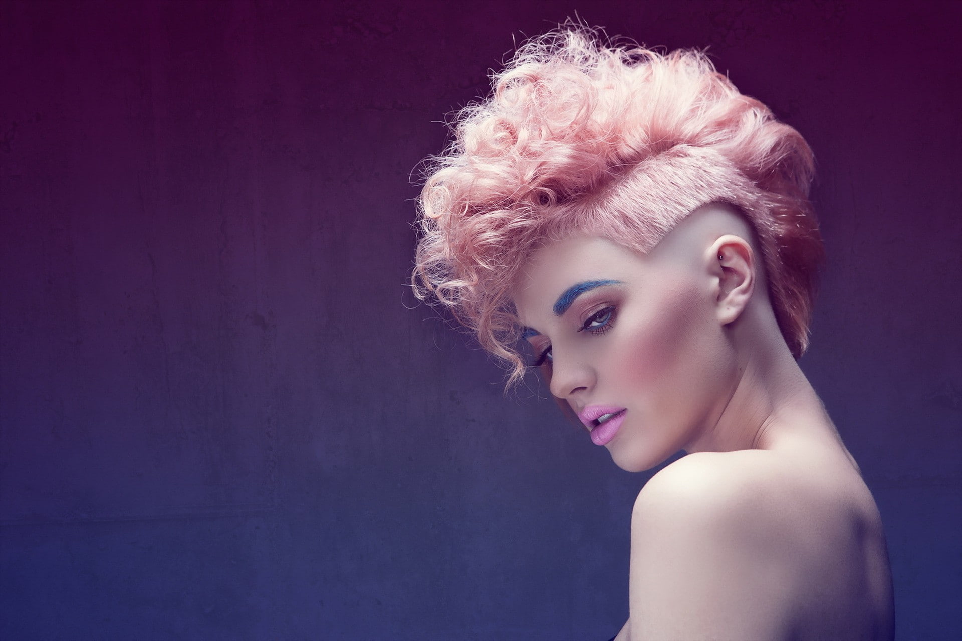 punk, beauty, portrait, body part, human hair, young women, glamour, hair, fashion model, pink hair, modern, haute couture, headshot, 1080P, human face, HD Wallpaper