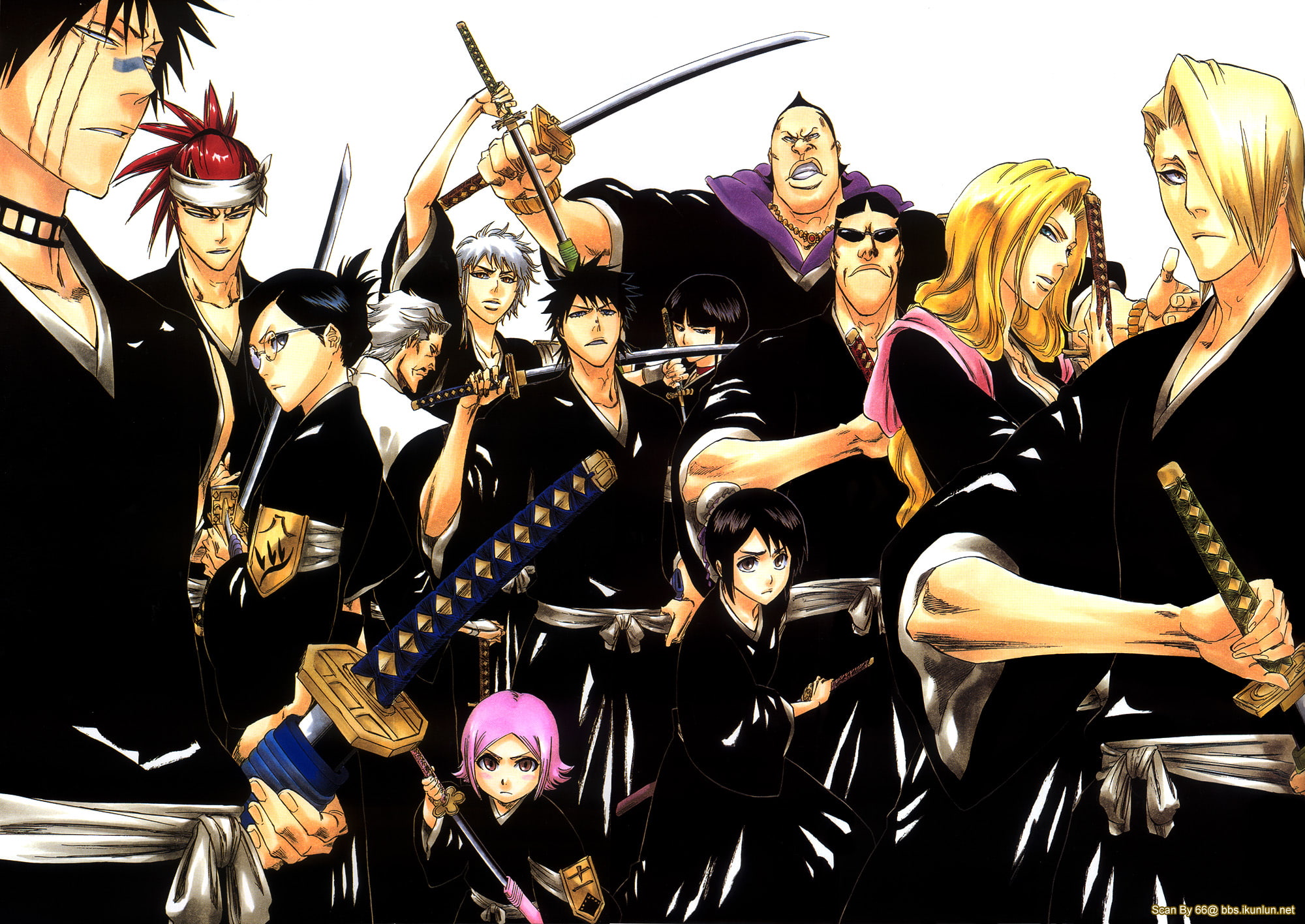 kusajishi, marechiyo, nanao, hisagi, kotetsu, kaien, isane, momo, kira, sasakibe, chojiro, kurotsuchi, 1080P, iba, shuuhei, yachiru, bleach, hinamori, HD Wallpaper