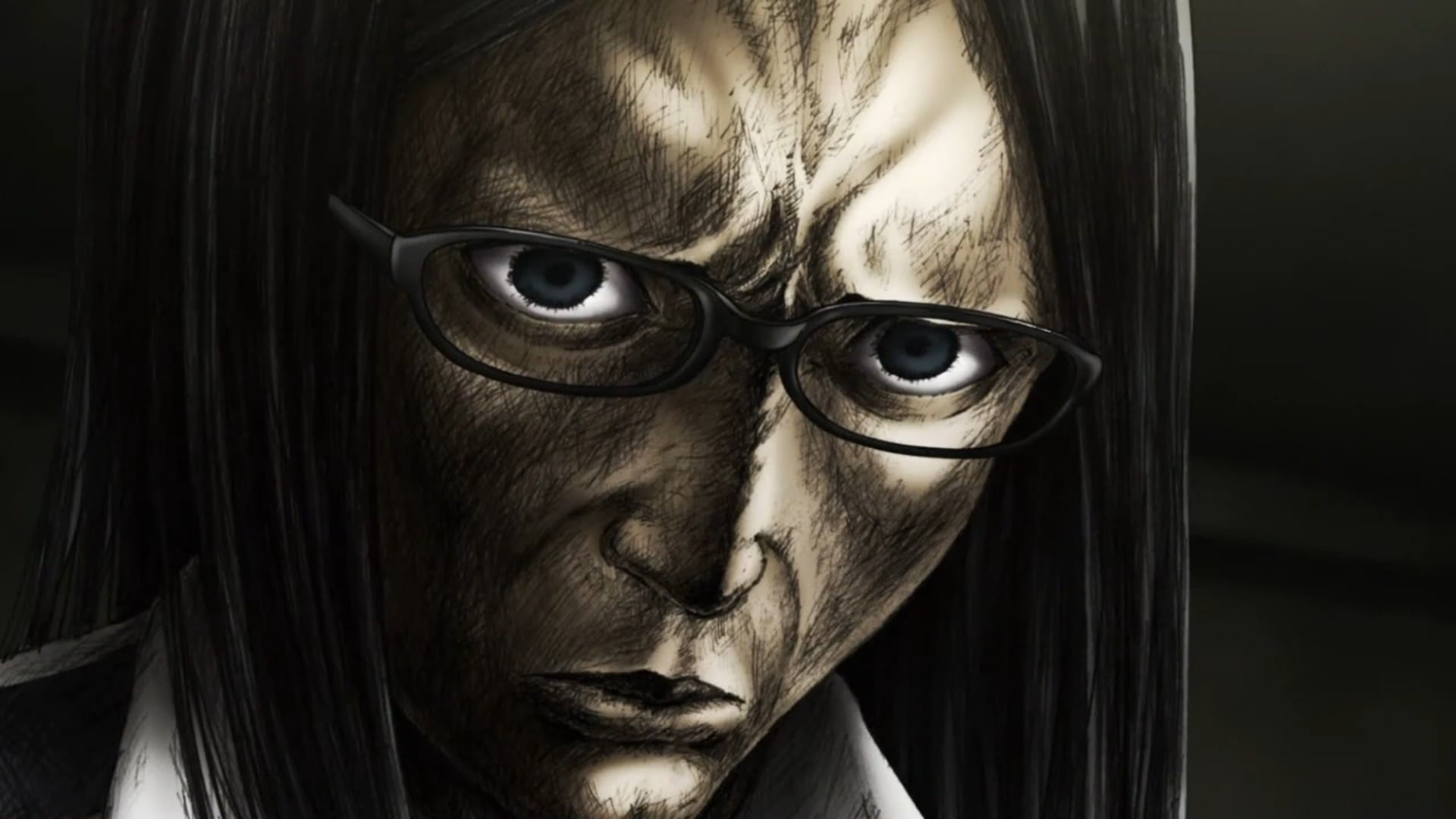 human face, eyeglasses, woman, real people, hair, body part, headshot, indoors, hairstyle, one person, black background, anime, leisure activity, black, HD Wallpaper