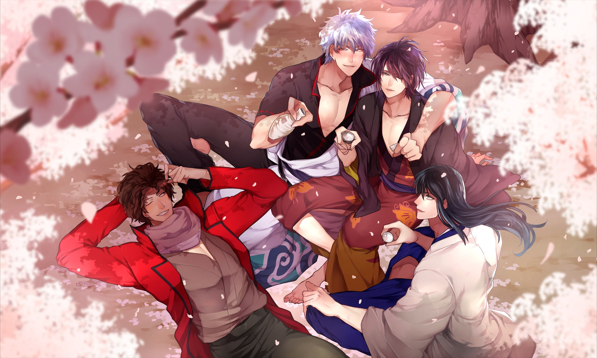 Shinsuke Takasugi, Anime, Gintoki Sakata, 1080P, Kotaro Katsura, Gintama, Sakamoto Tatsuma, HD Wallpaper