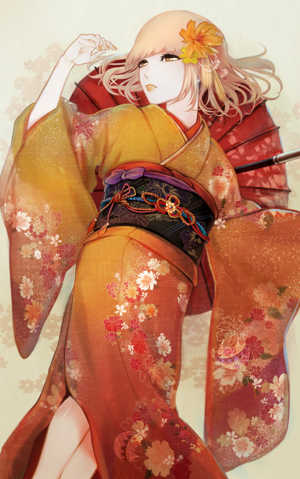 Midorikawa Hana, Japanese kimono, 720P, anime girls, Prison School, Phone HD Wallpaper