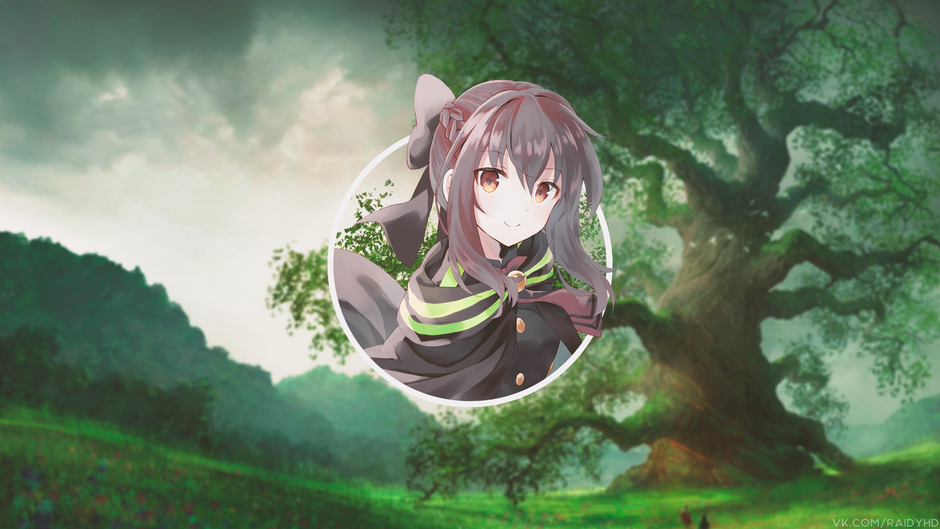 women, real people, leisure activity, 1080P, young adult, anime, plant, day, nature, Owari No Seraph, anime girls, lifestyles, picture-in-picture, outdoors, HD Wallpaper