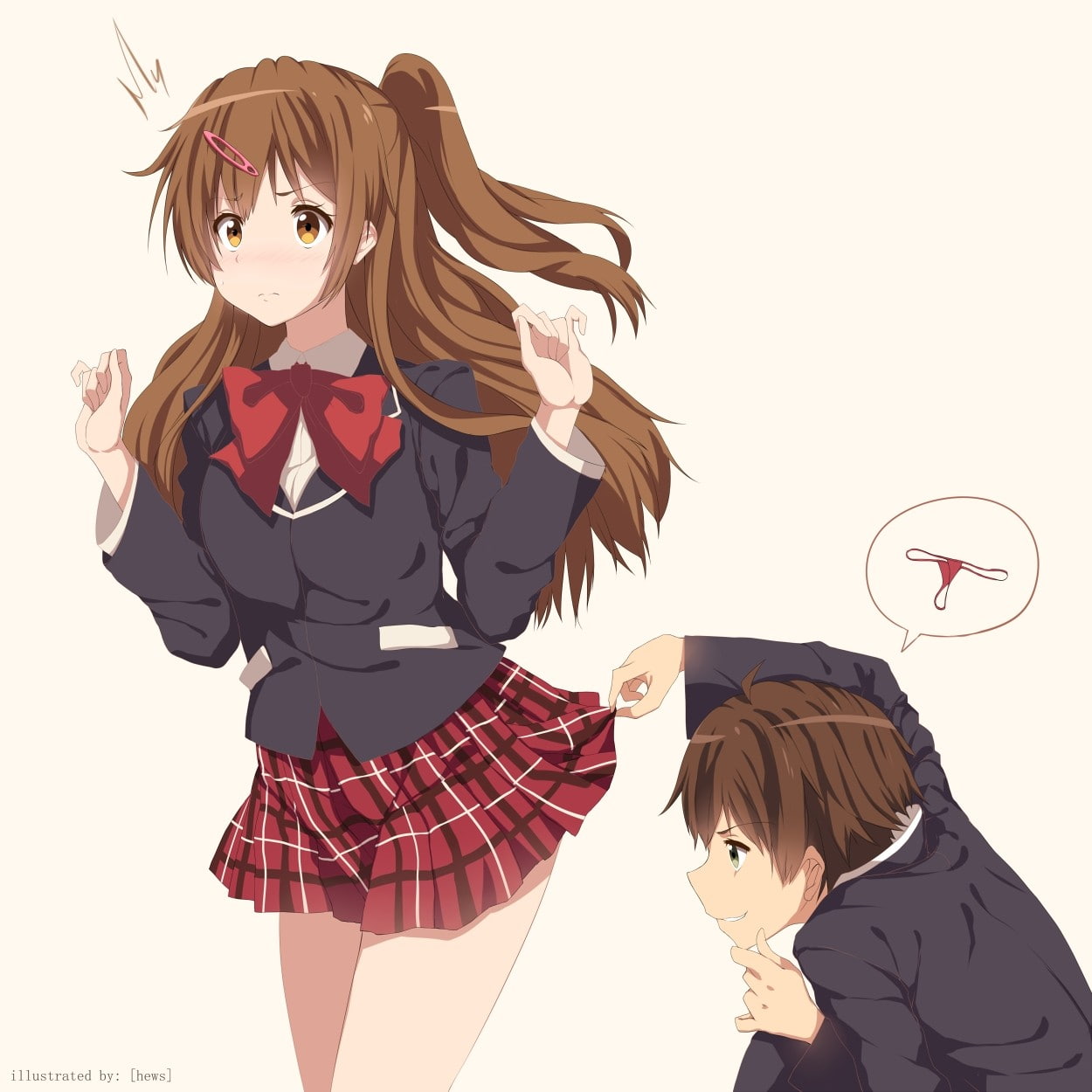 heterosexual couple, white background, 480P, Chuunibyou demo Koi ga Shitai!, togetherness, happiness, couple - relationship, two people, women, standing, Phone HD Wallpaper