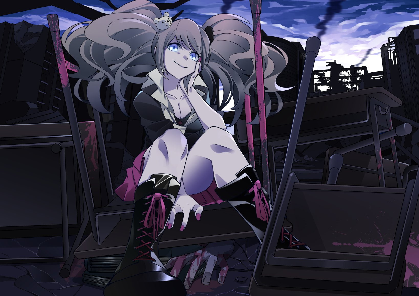 mask, craft, 720P, nature, no people, Junko Enoshima, sculpture, mask - disguise, female likeness, disguise, still life, creativity, Danganronpa, large group of objects, HD Wallpaper