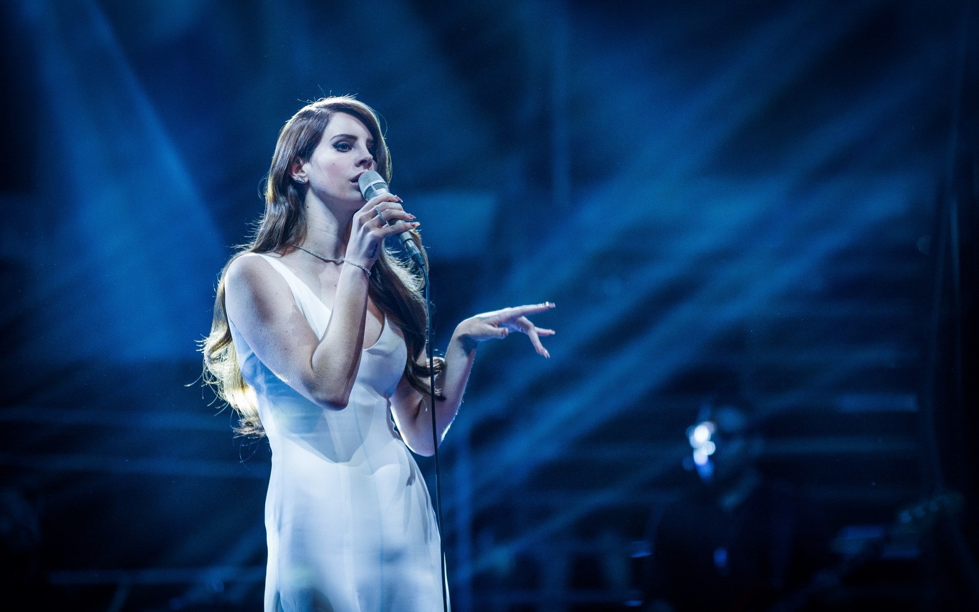 women, white dress, Lana Del Rey, singer, 1080P, HD Wallpaper