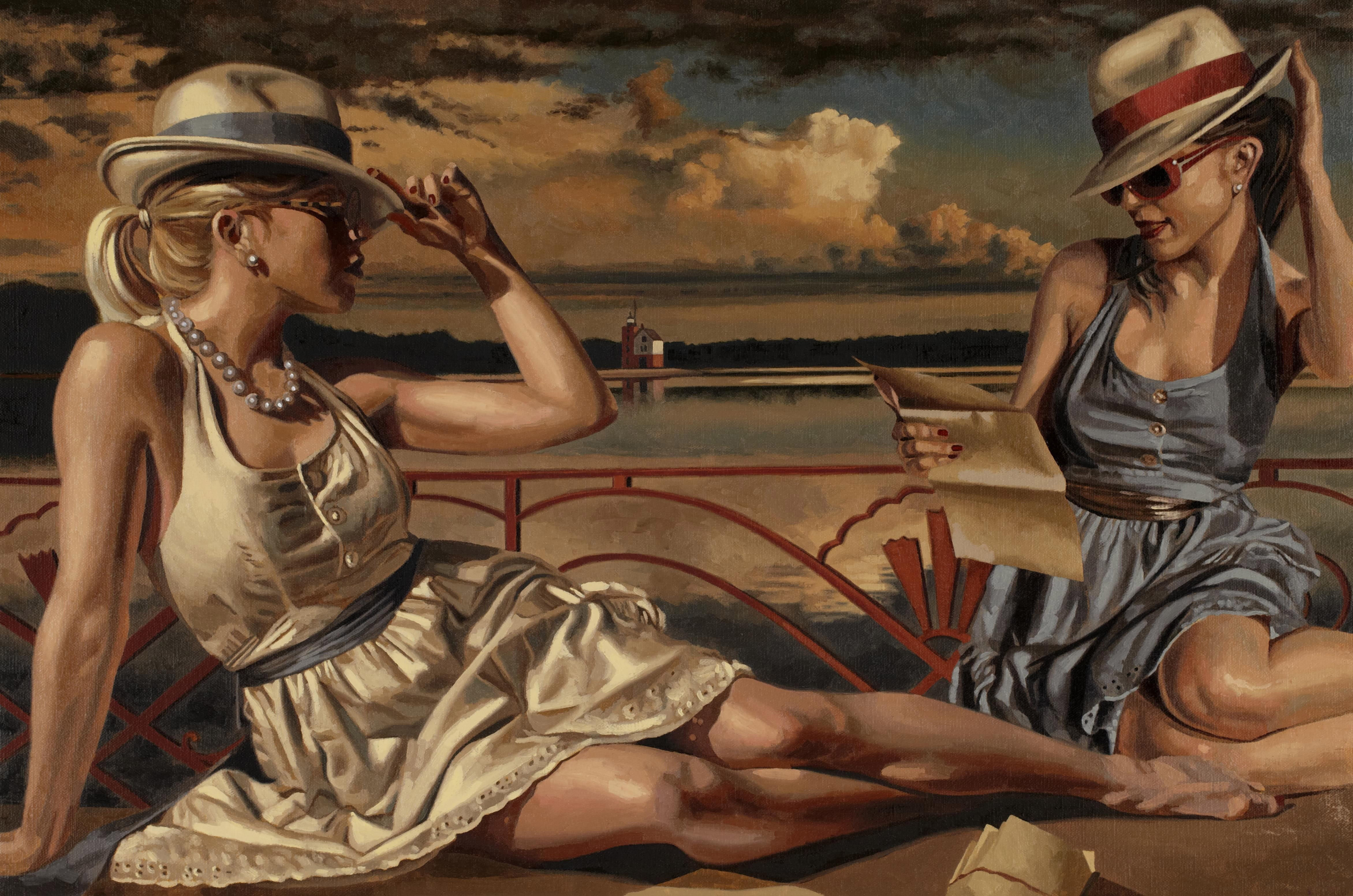 sitting, lifestyles, males, adult, young Women, 4K, water, Peregrine Heathcote, vacations, stay, dresses, figure, adventure, sunglasses, girls, caucasian Ethnicity, HD Wallpaper