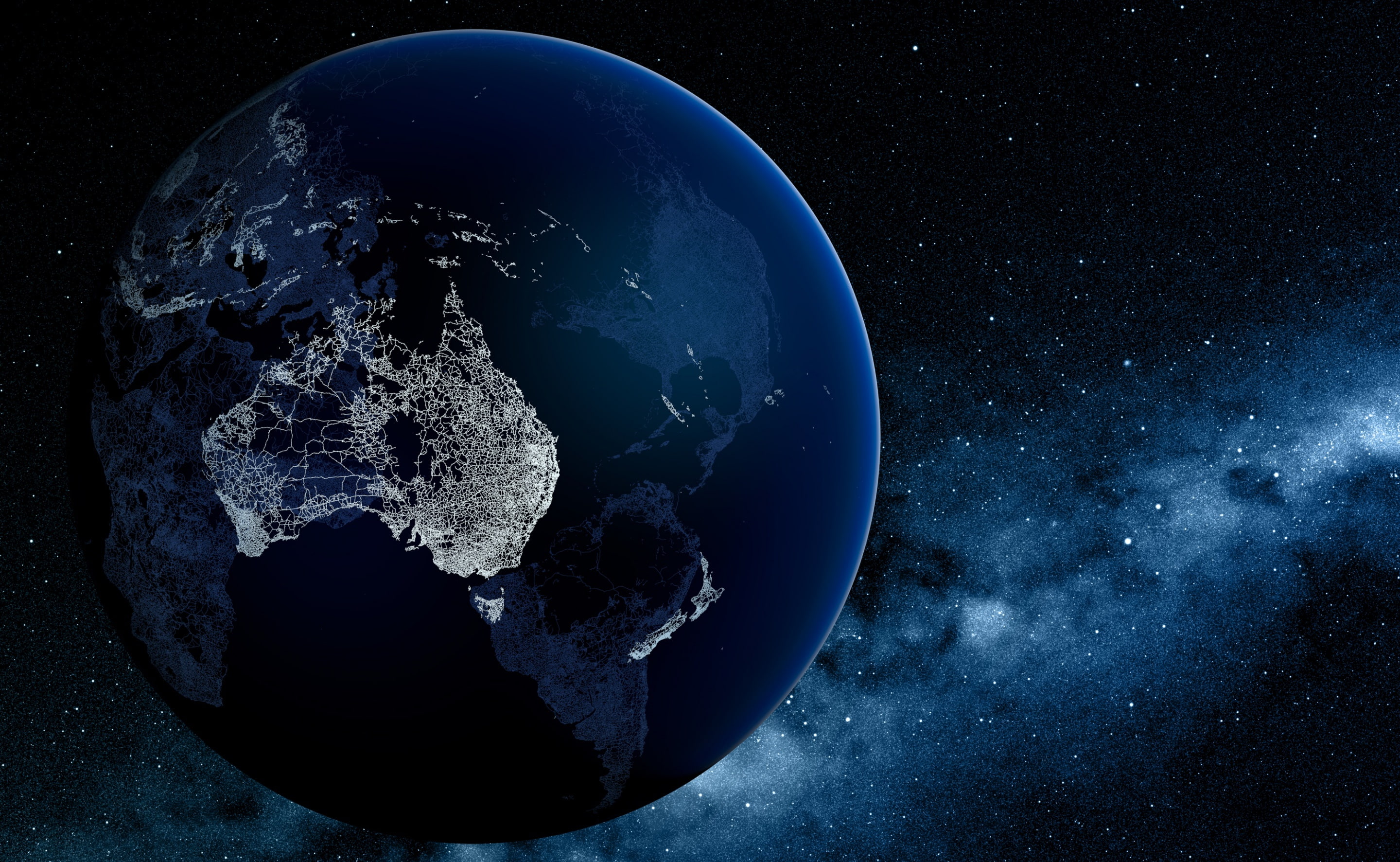 Space, earth, night, planet - space, sky, From, science, blue, star, galaxy, beauty in nature, globe - man made object, astronomy, Seen, scenics - nature, HD Wallpaper