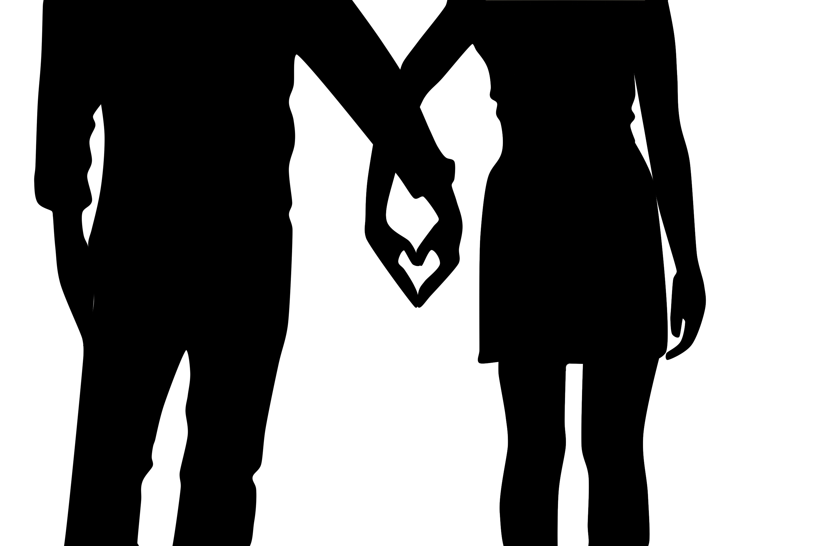 front view, casal, bonding, grooms, woman, standing, white background, leisure activity, hands, 2K, romantic, two people, love story, silhouette, in love, HD Wallpaper