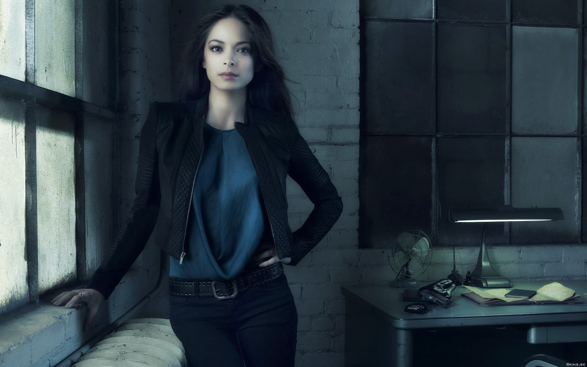 black, fashion, indoors, three quarter length, young women, s, beautiful woman, jacket, actress, long hair, portrait, beauty, standing, front view, adult, HD Wallpaper