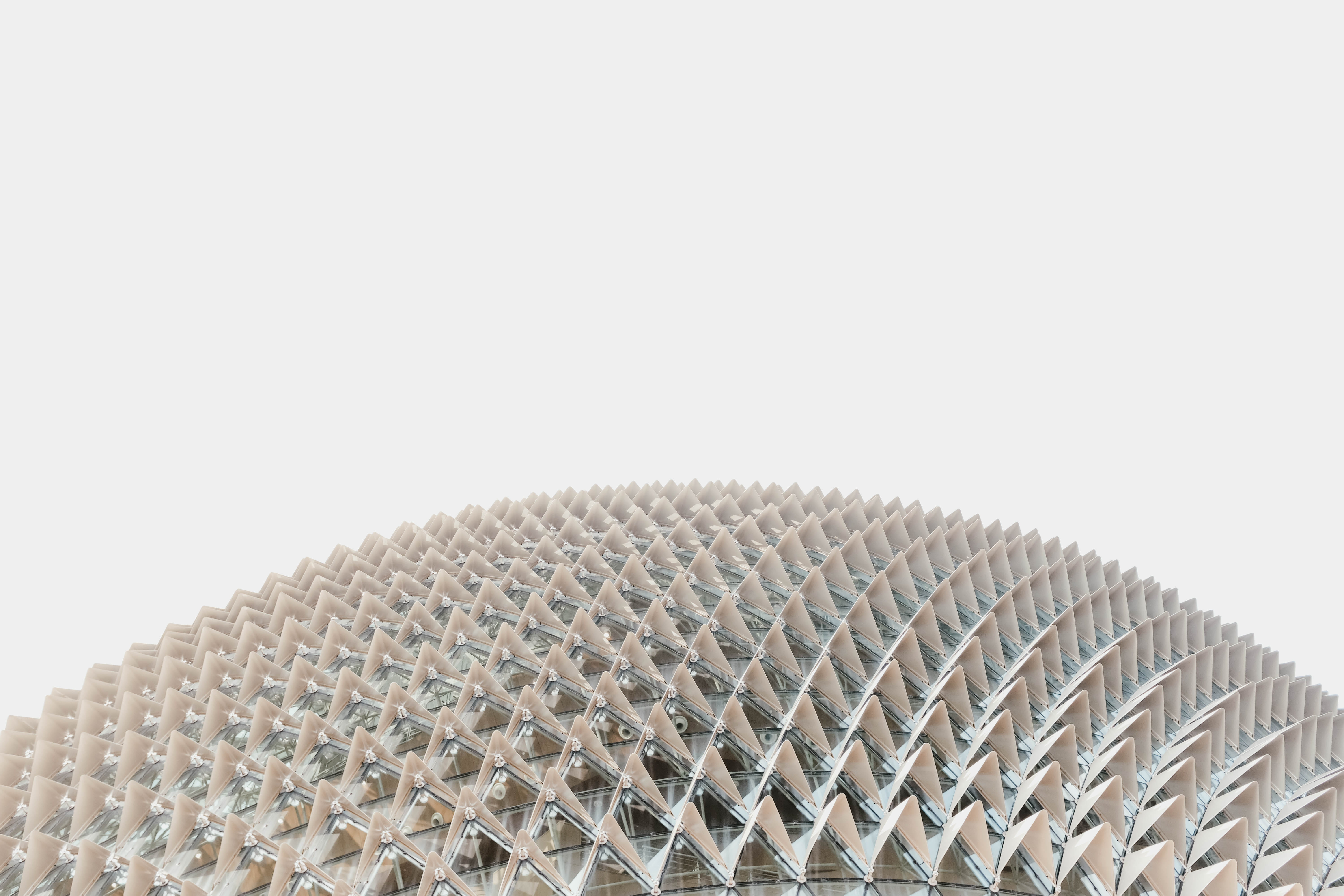 forme, building, blanc, business, strcuture, metallic, arch, steel, sky, shiny, circle, chrome, technology, white, no People, 5K, dome, ceiling, glass, HD Wallpaper