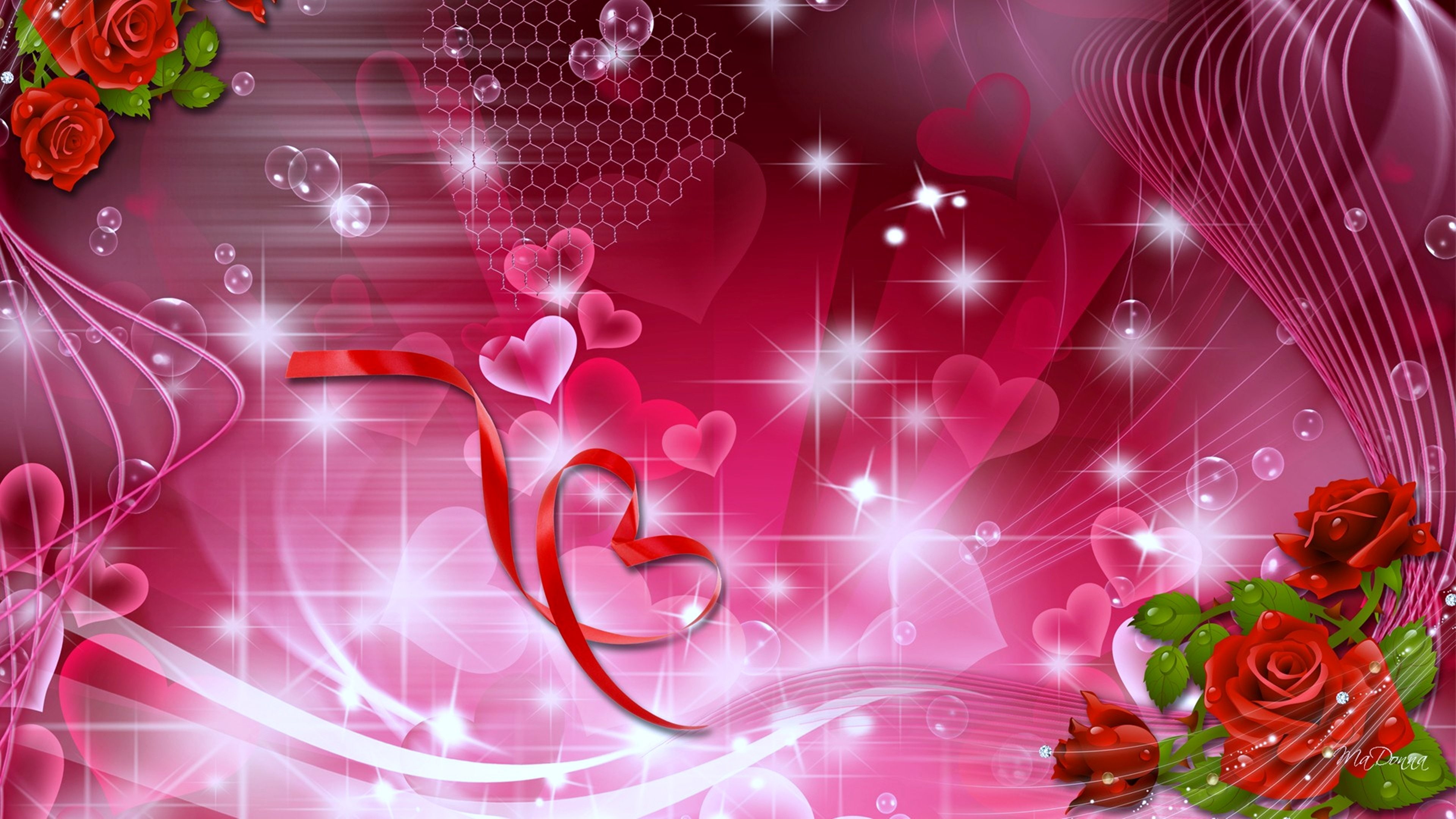Magical, indoors, gift, red, close-up, flower, lighting equipment, digital composite, flowers, celebration, roses, stars, backgrounds, nature, art and craft, HD Wallpaper