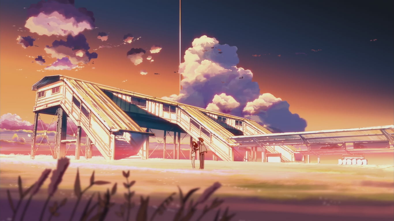 industry, factory, built structure, Makoto Shinkai, no people, cloud - sky, building exterior, sky, pollution, The Place Promised In Our Early Days, old building, HD Wallpaper