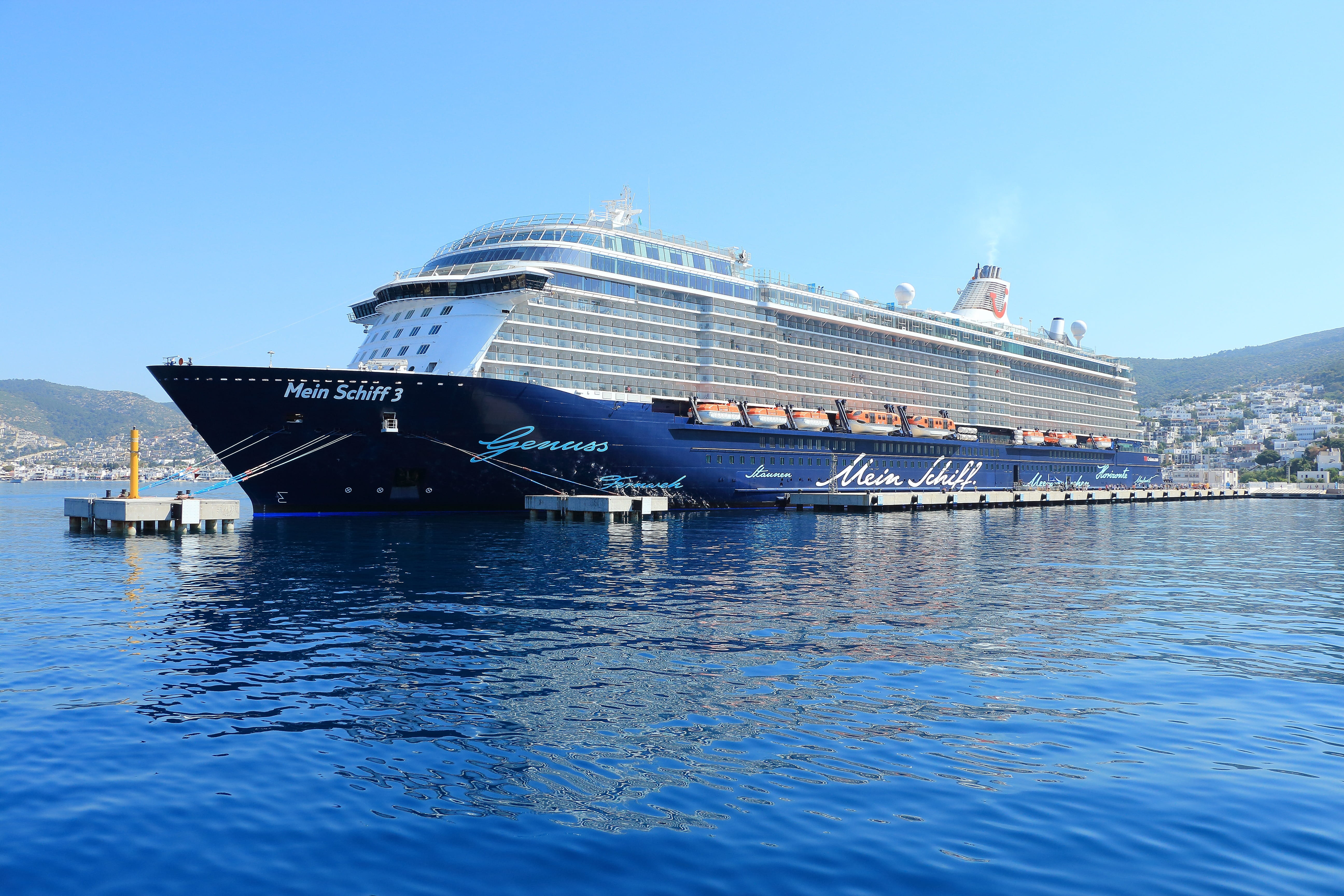 no people, building exterior, nature, blue, travel destinations, luxury, sky, nautical vessel, ocean, ship, bodrum, clear sky, cruise, mode of transportation, HD Wallpaper