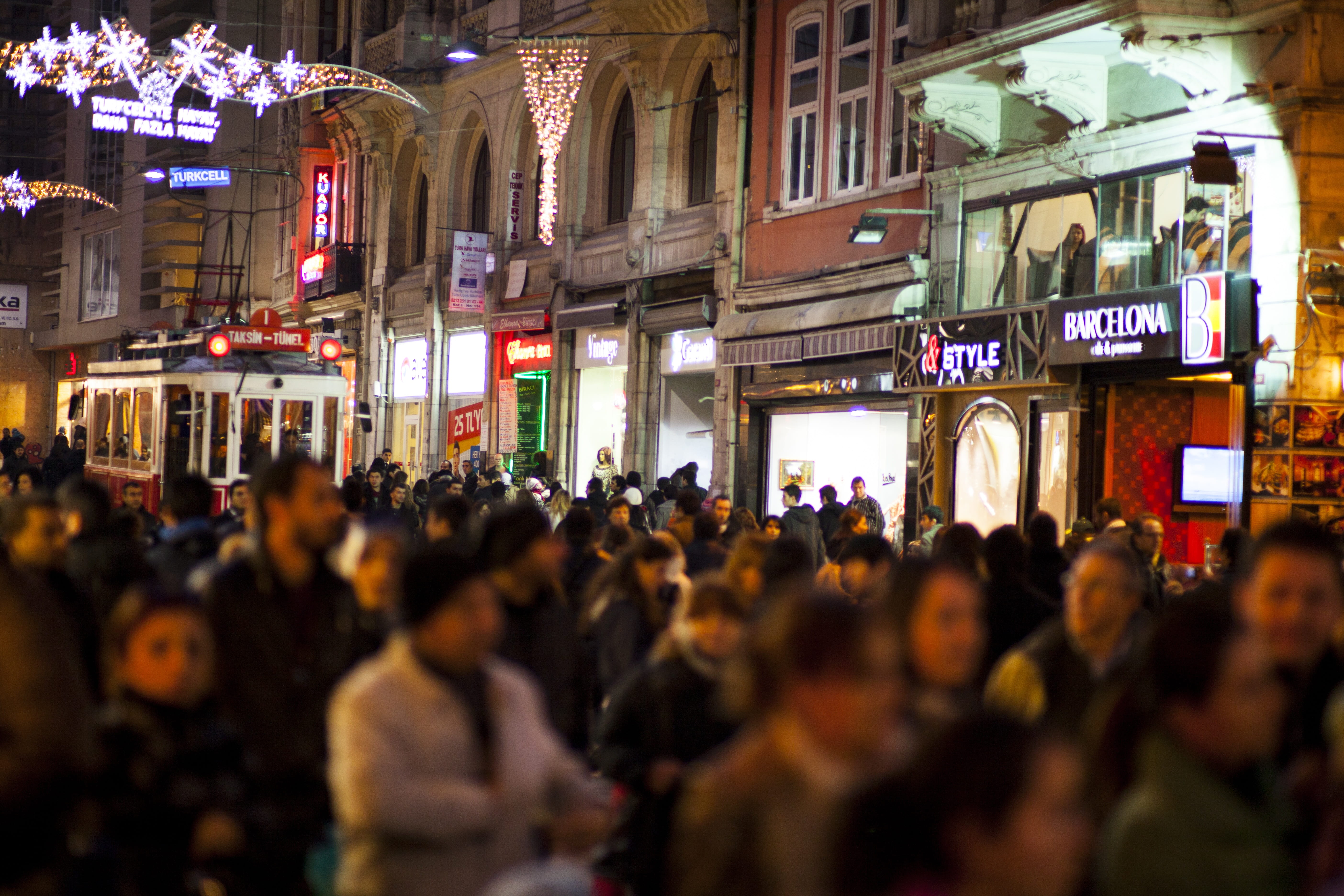 turkey, beyoğlu, illuminated, city, outdoors, walking, lifestyles, night, group of people, transportation, documentary, architecture, date, the crowd, real people, HD Wallpaper
