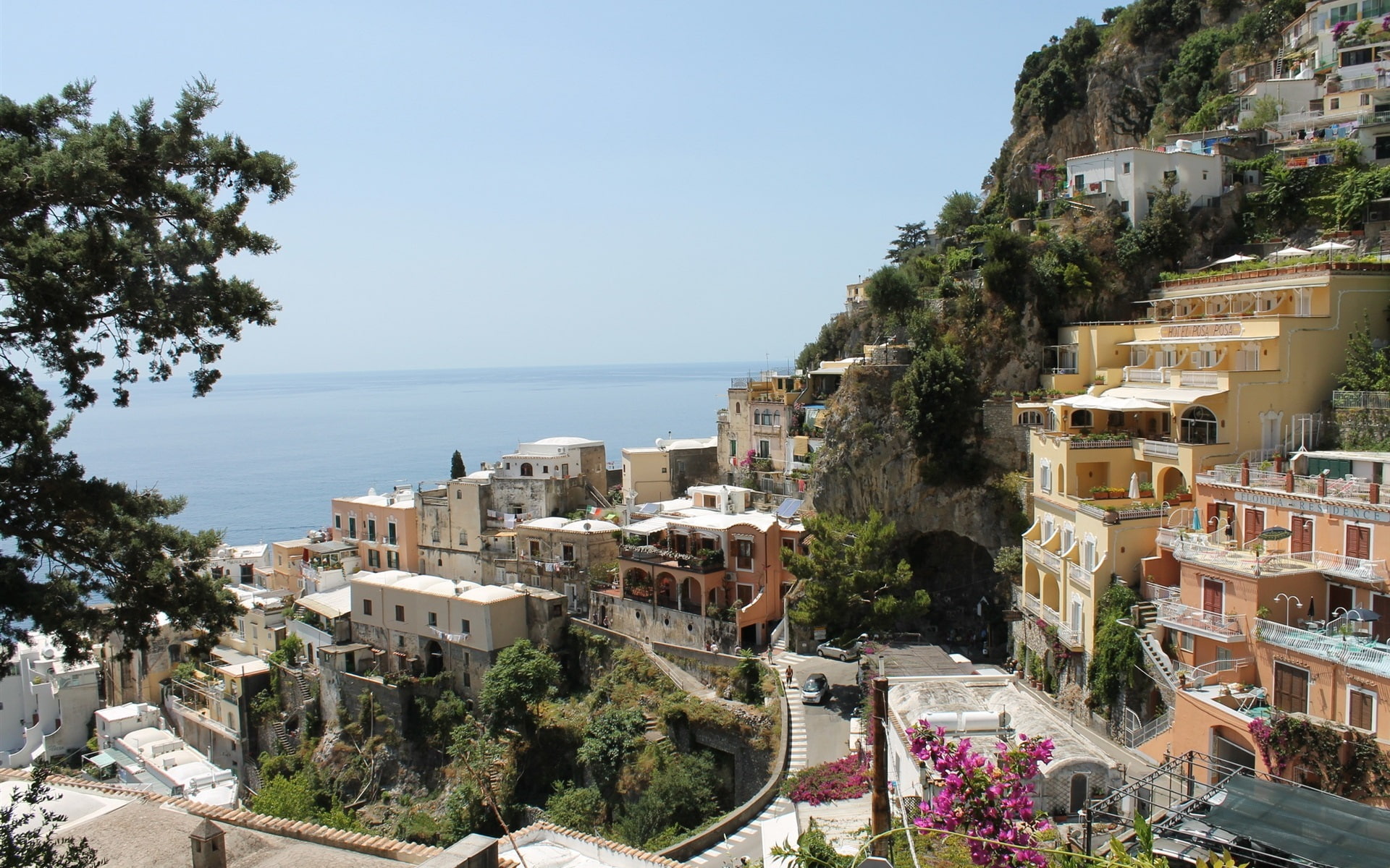 Amalfi, Houses, Sea, Italy, Street, 1080P, City, HD Wallpaper