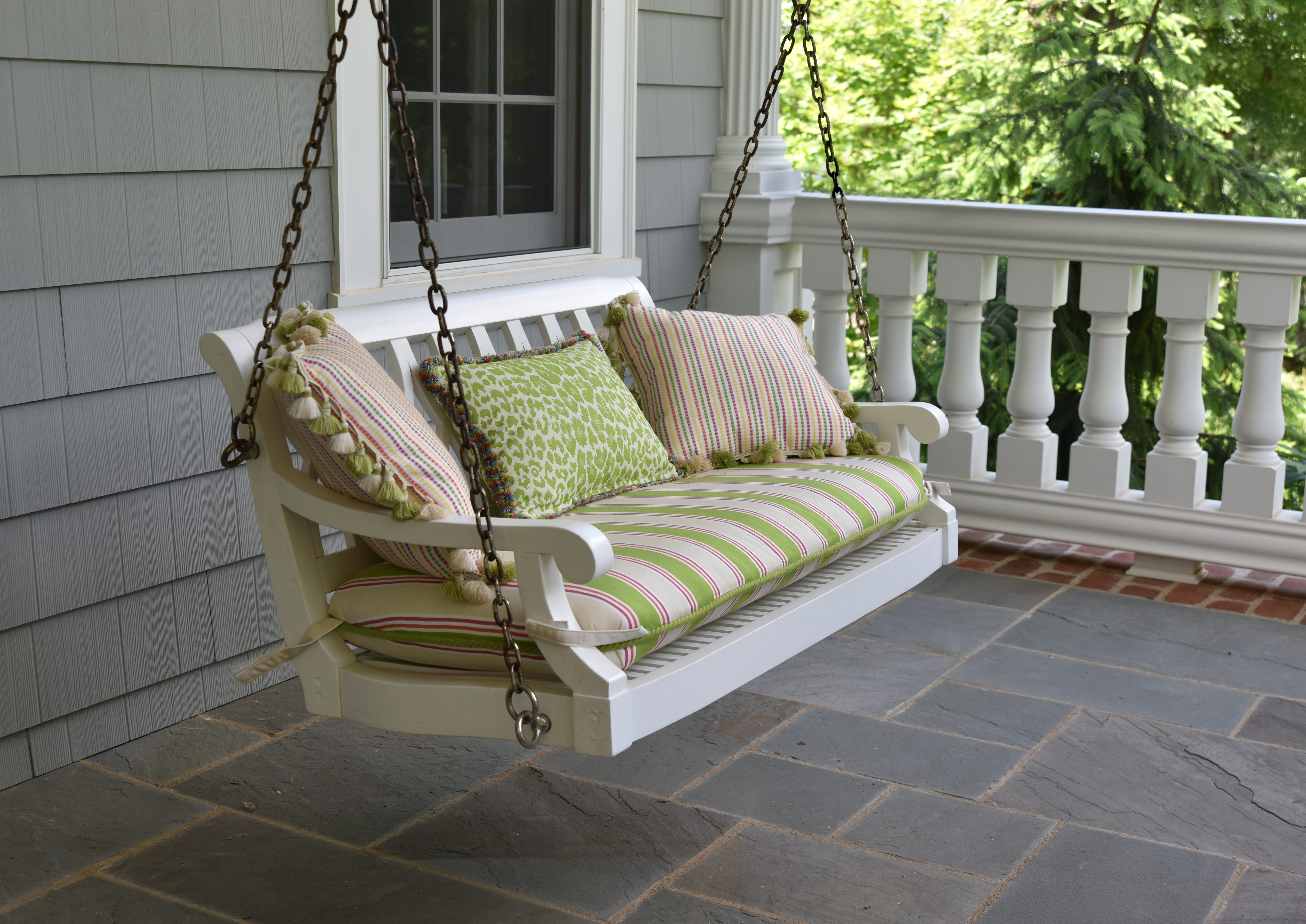 front or back yard, window, flooring, chair, furniture, absence, coffee table, day, cushion, plant, pillow, nature, porch, tiled floor, building, building exterior, HD Wallpaper