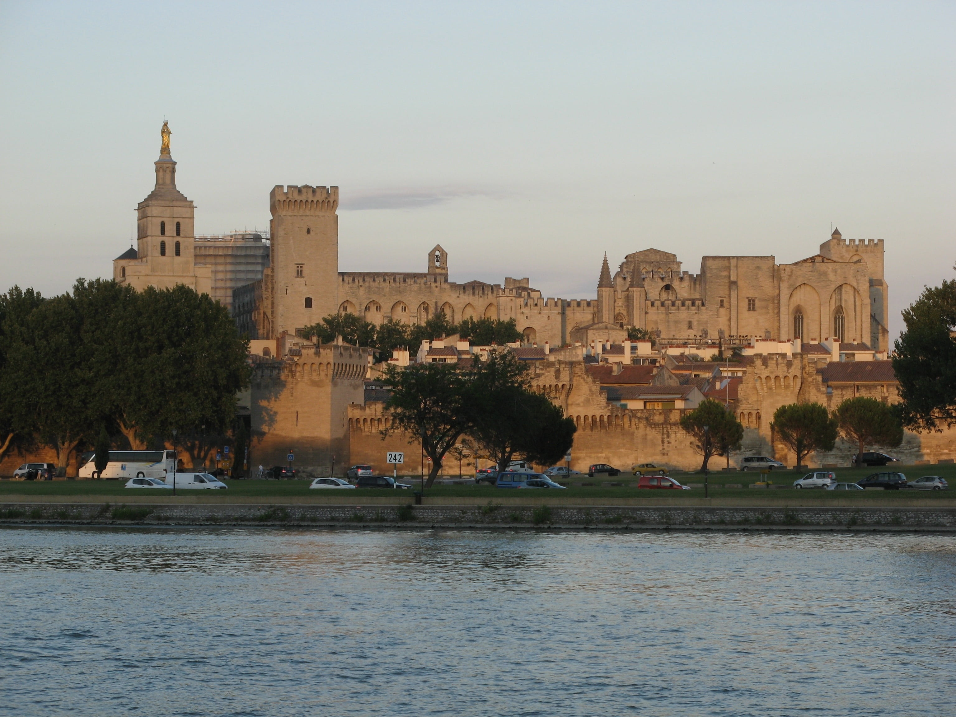 avignon, the past, provence, palace of the popes, water, nature, france, tourism, history, travel, city, travel destinations, architecture, sky, famous Place, HD Wallpaper