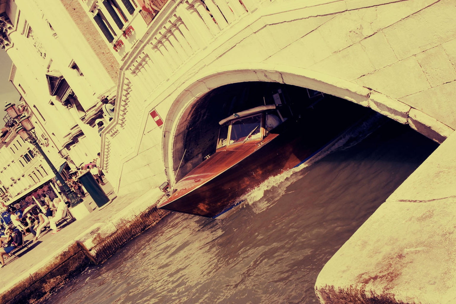 famous Place, powerboat, brown, architecture, bridge - Man Made Structure, street, water, day, cityscape, italy, bridge, toned Image, wall, nautical Vessel, HD Wallpaper