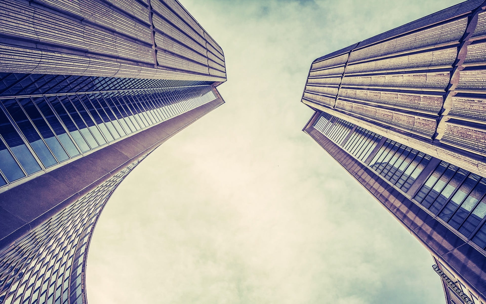 cloud - sky, urban Scene, no People, business, building Exterior, steel, 1080P, blue, finance, toned Image, glass, day, building, office Building, construction Industry, HD Wallpaper