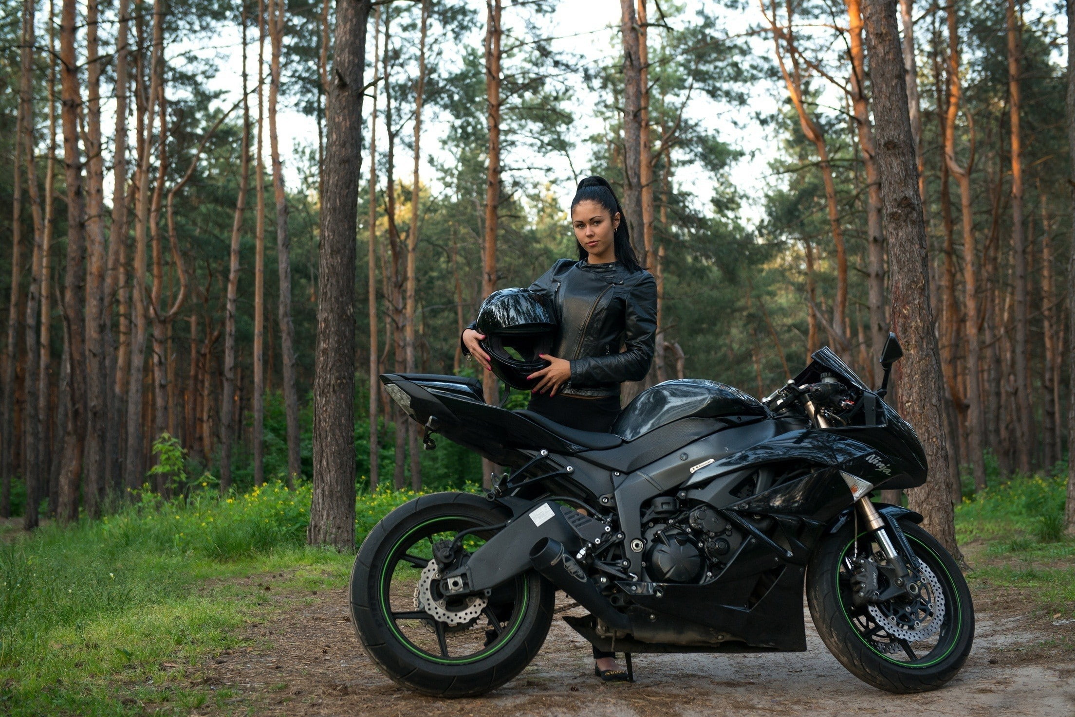 sitting, transportation, full length, outdoors, looking at camera, portrait, real people, casual clothing, young adult, tree, mid adult, mode of transportation, HD Wallpaper