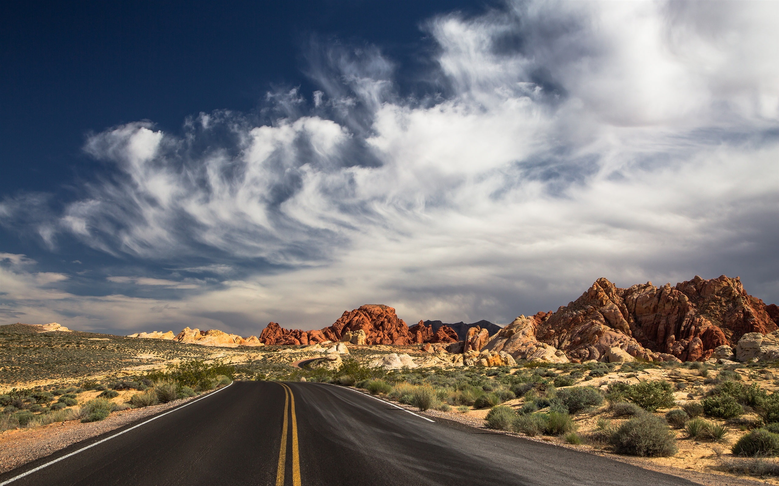 North, 2K, vegas, Desert, Park, Road, State, las, Clouds, HD Wallpaper
