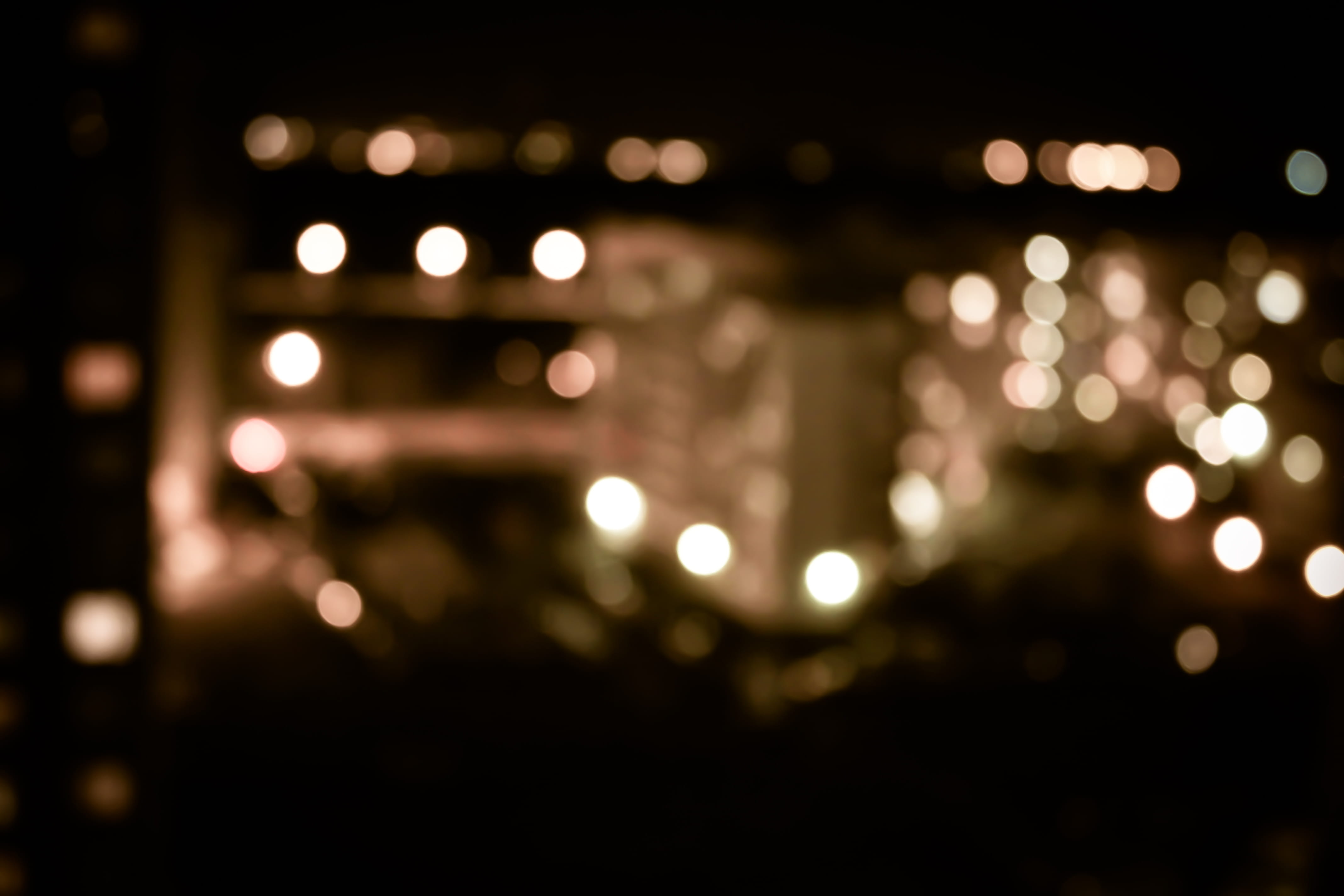 night, backgrounds, geometric shape, faded, transportation, 4K, illuminated, lighting equipment, ghetto, lights, glowing, no people, indoors, defocused, HD Wallpaper