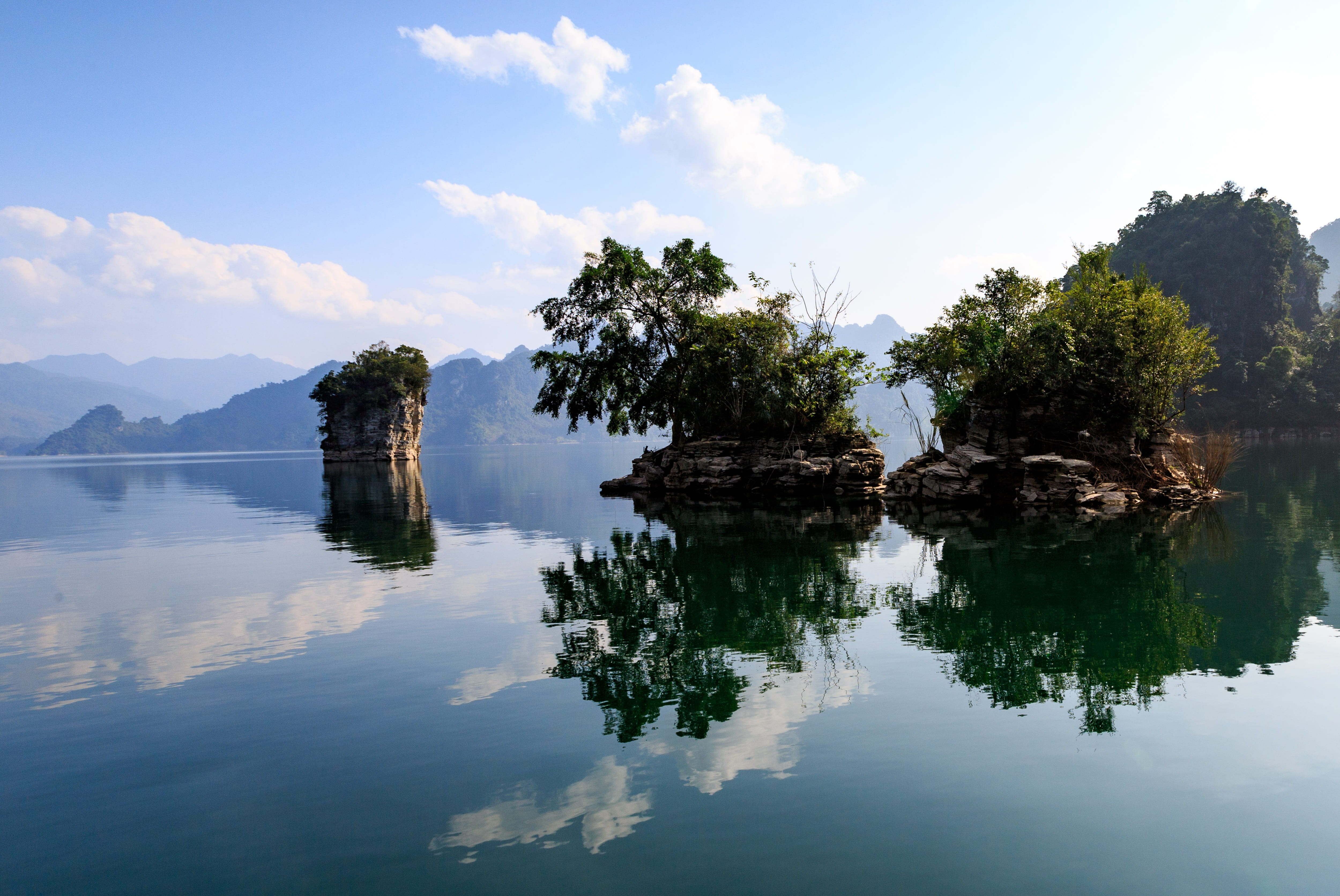 waterfront, viet nam, no people, symmetry, scenics - nature, tranquility, travel destinations, plant, reflection, cloud - sky, outdoors, tree, non-urban scene, HD Wallpaper