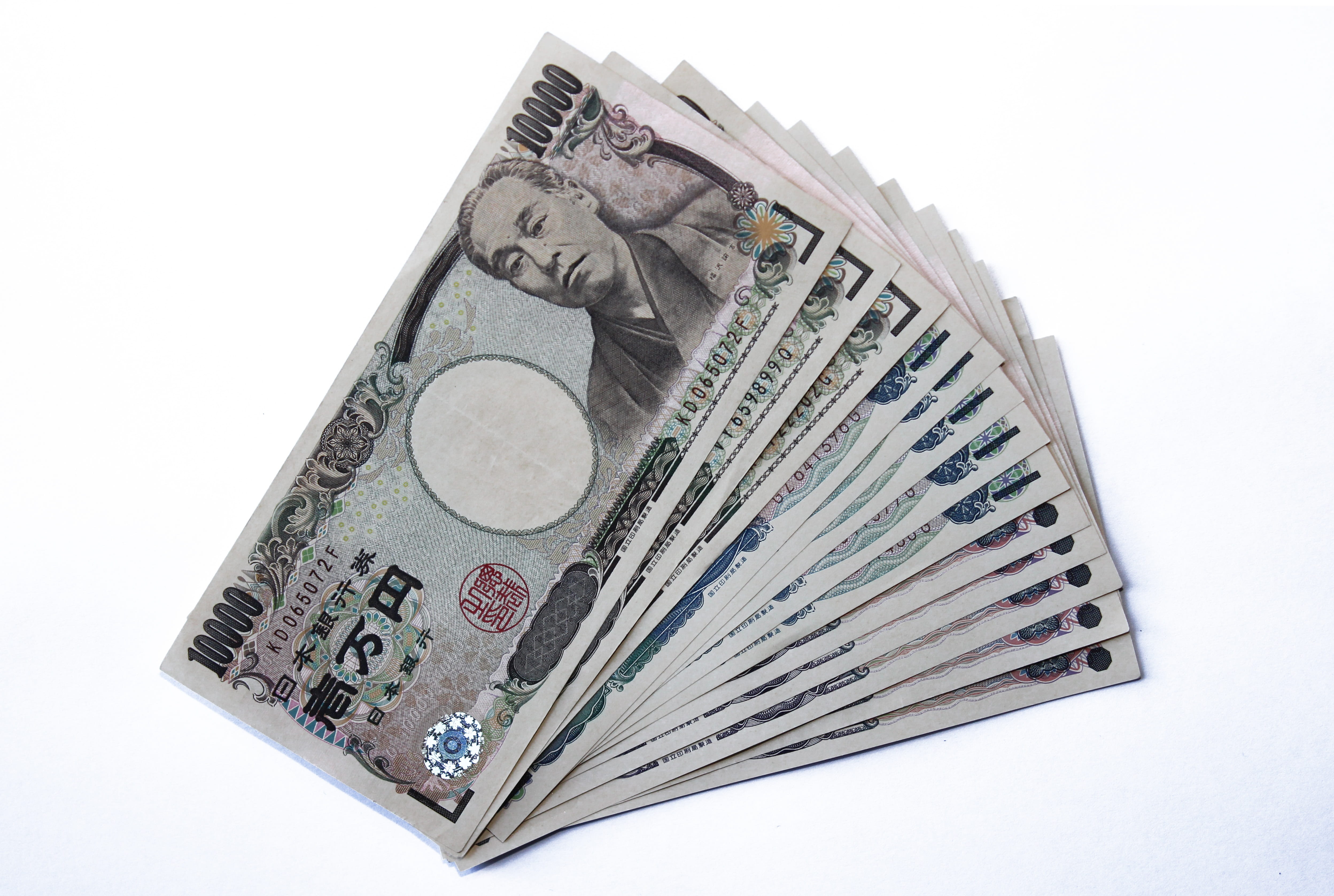 white background, number, no people, banknotes, savings, yuan, business finance and industry, Money, Currency, high angle view, indoors, business, Japan, HD Wallpaper