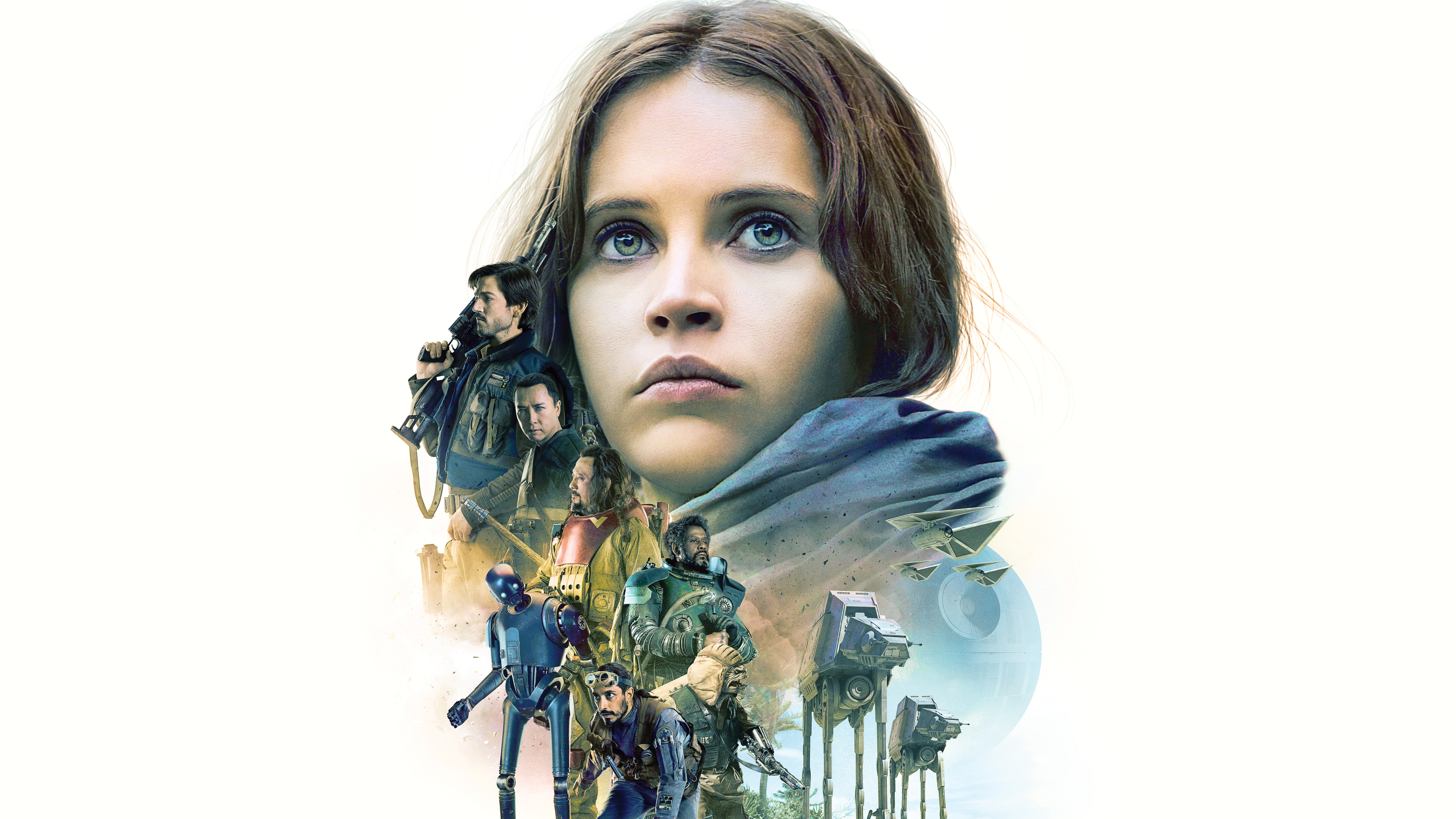 Ben Mendelsohn, Diego Luna, 8K, Wen Jiang, Riz Ahmed, Alan Tudyk, 8K, Felicity Jones, Rogue One, 4K, Donnie Yen, Forest Whitaker, HD Wallpaper