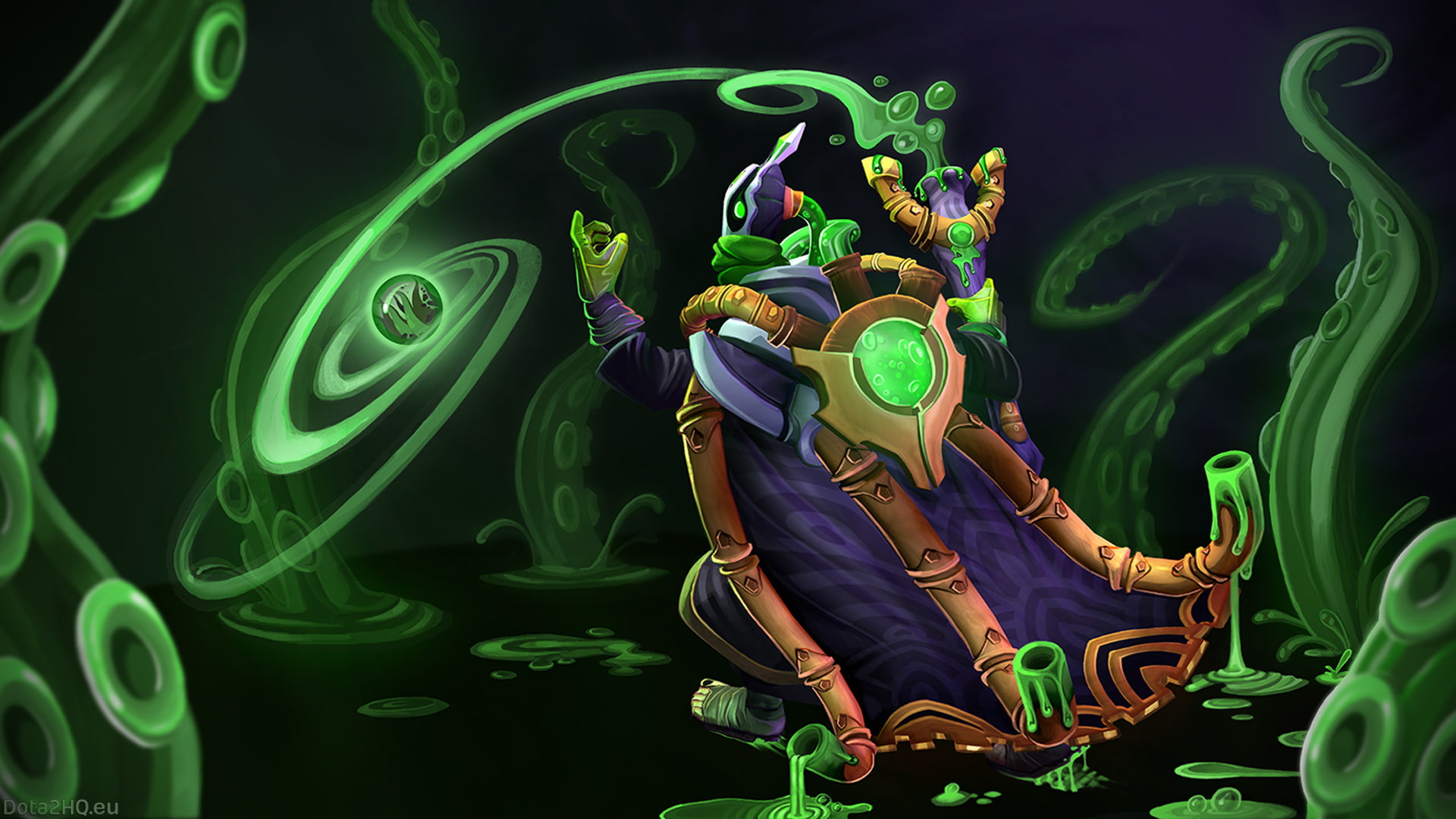screenshot, tubes, back, dota, rubik, liquid, hd, spray, green, 1080P, HD Wallpaper