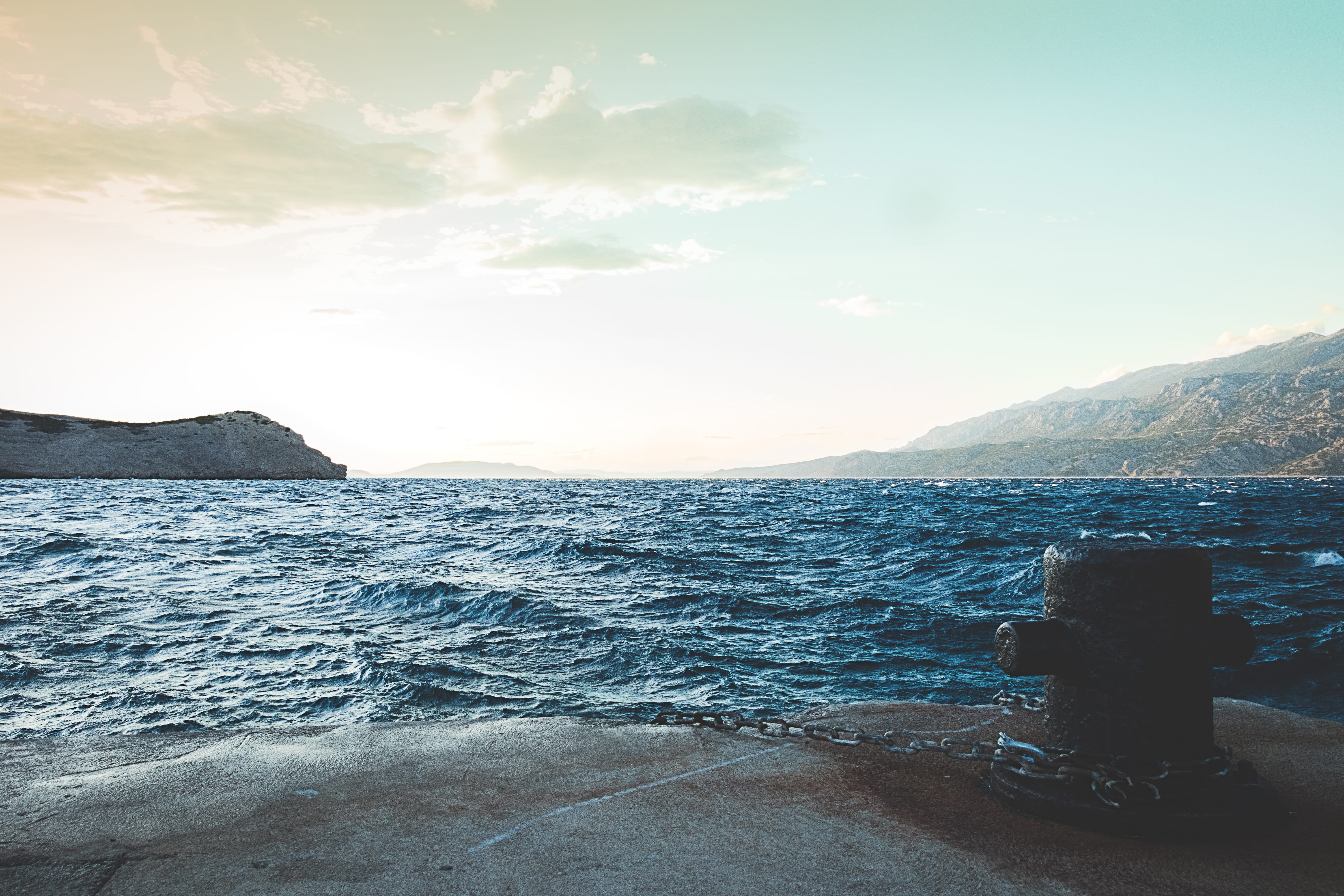 scenics - nature, waves, nature, ocean, landscape, tranquil scene, sea, mountain, land, beauty in nature, cloud - sky, mountain range, remote, day, sky, HD Wallpaper