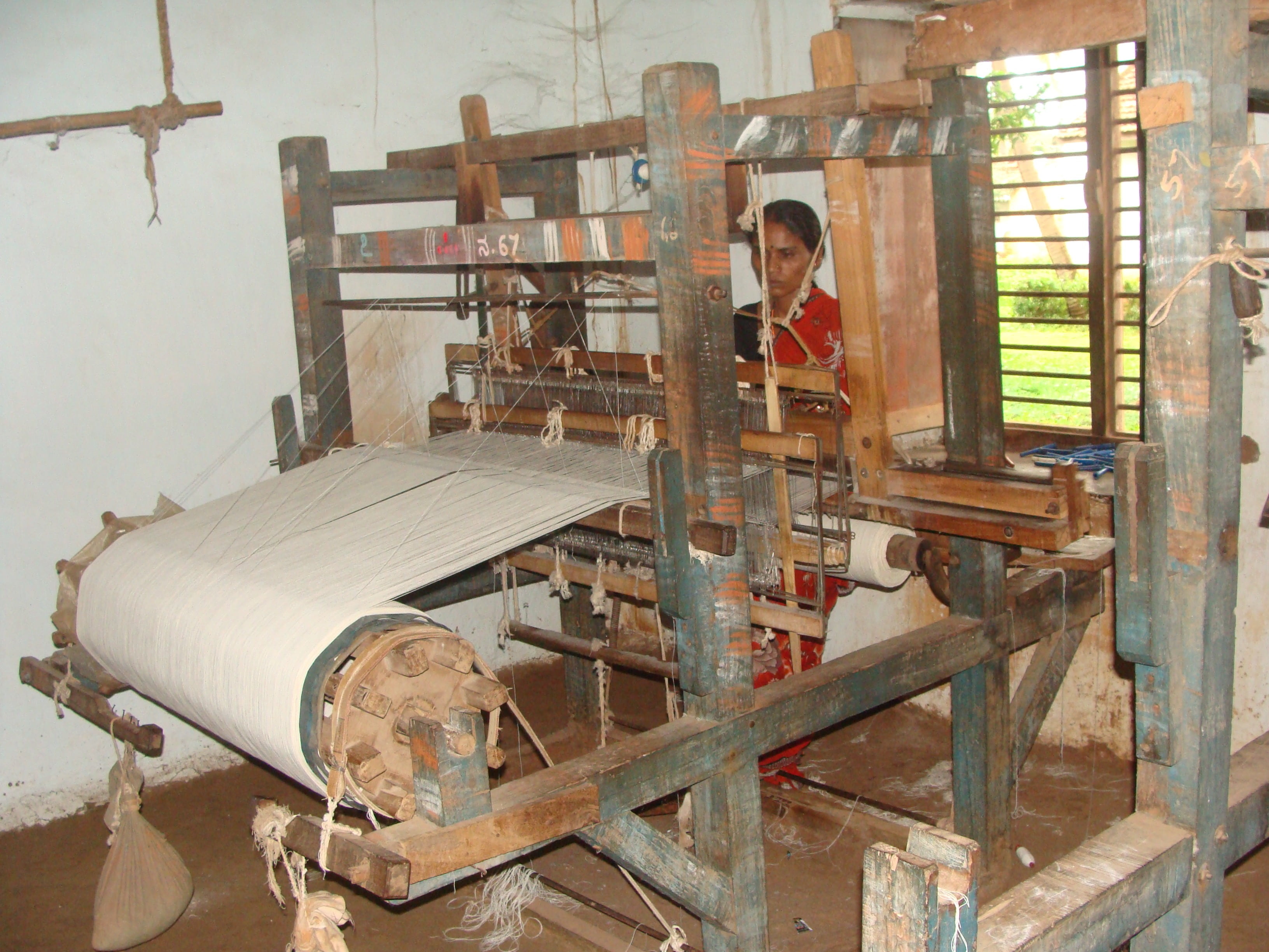 people, equipment, looking at camera, working, spinning, coarse cloth, day, yarn making, adult, metal, garag, thread, flag cloth, machinery, standing, wood - material, HD Wallpaper