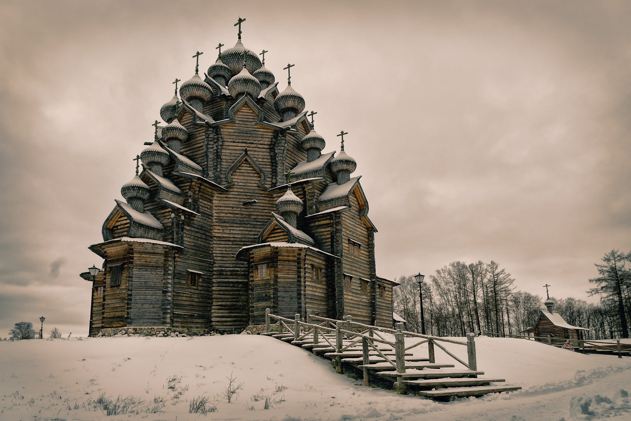 spirituality, building exterior, snow, religion, nature, building, cloud - sky, church, covering, no people, built structure, cold temperature, 1080P, HD Wallpaper