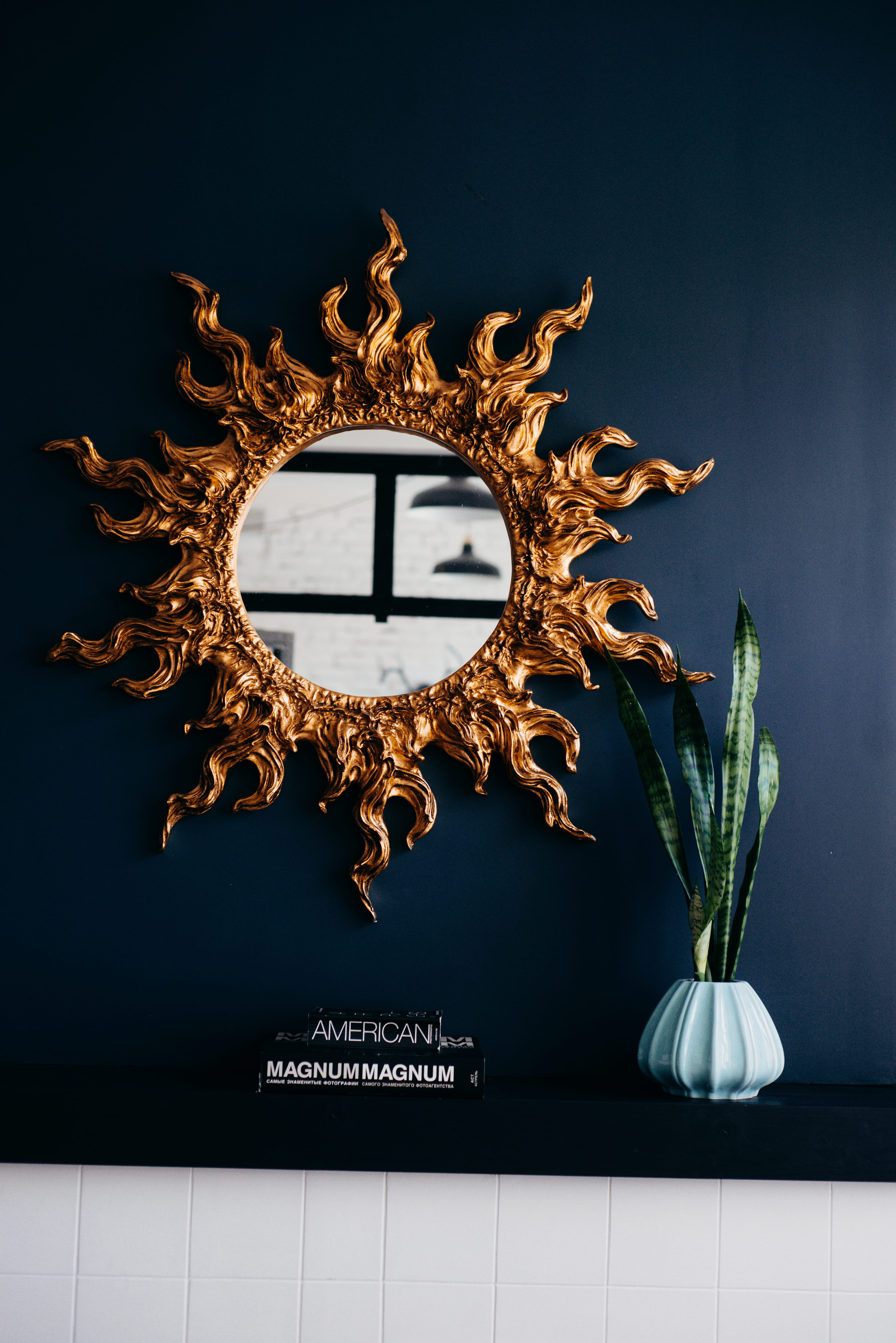 communication, blue, architecture, black, nature, hanging, interior design, reflection, sun, plant, live, frame, burst, wall, art and craft, intorior, gold, Phone HD Wallpaper