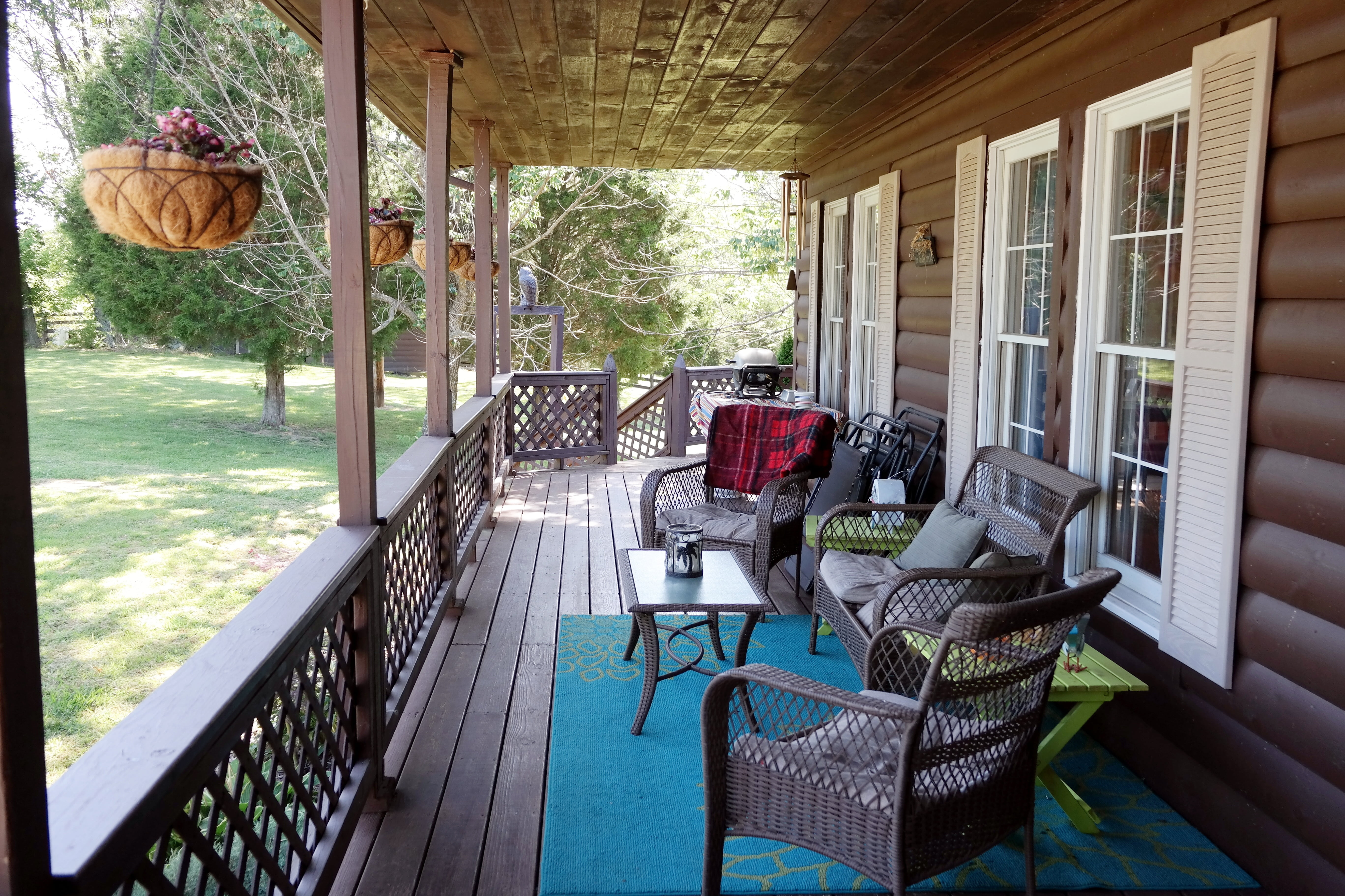 no people, tree, seat, absence, chairs, window, front, swimming pool, day, plant, country living, domestic room, covered porch, glass, table, rocking chair, HD Wallpaper