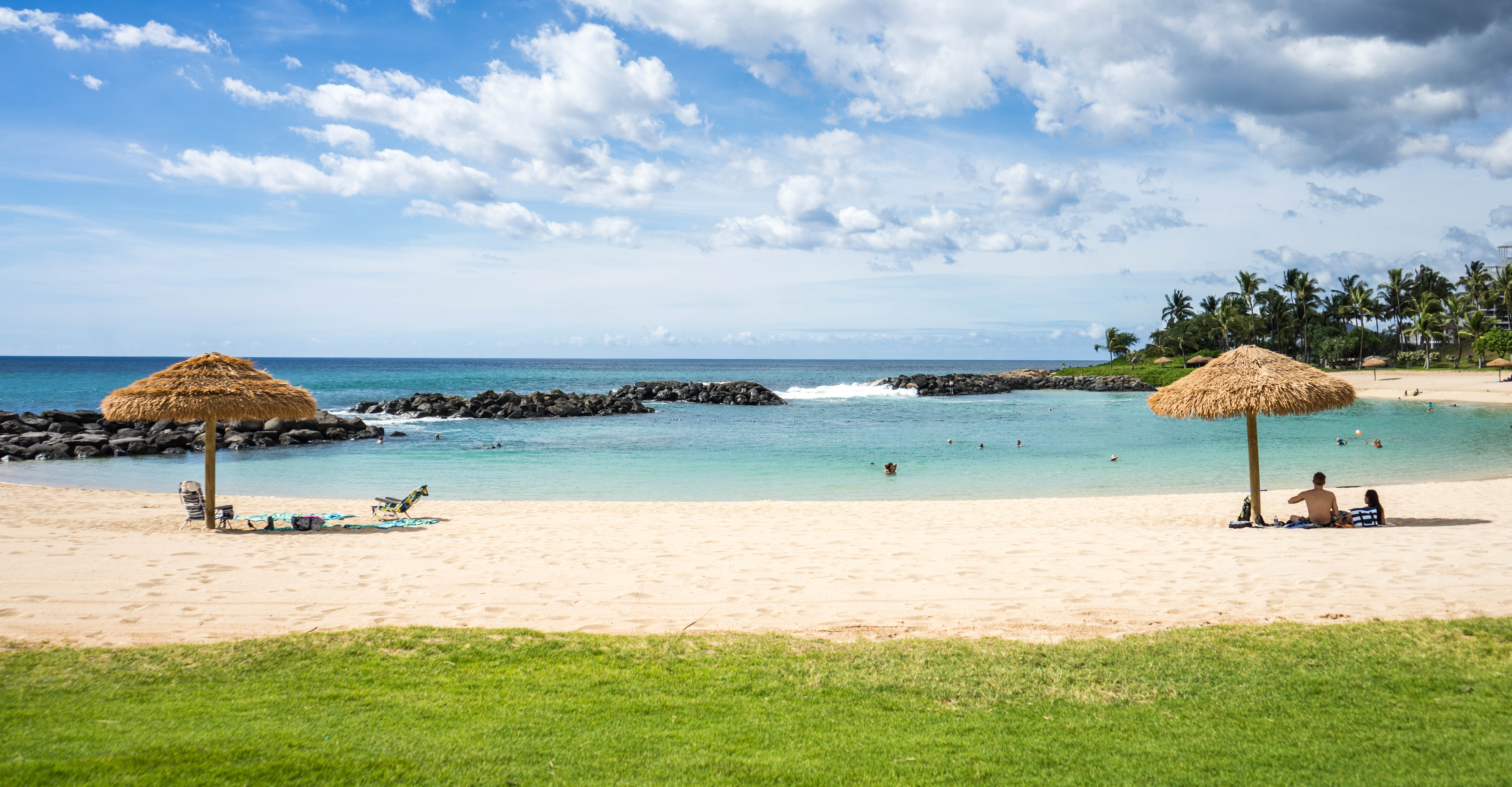 roof, clouds, chair, resort, taking, two, vacation, marriott, brown, beach, scenics - nature, beauty in nature, vacations, water, hawaii beach, tropical, HD Wallpaper
