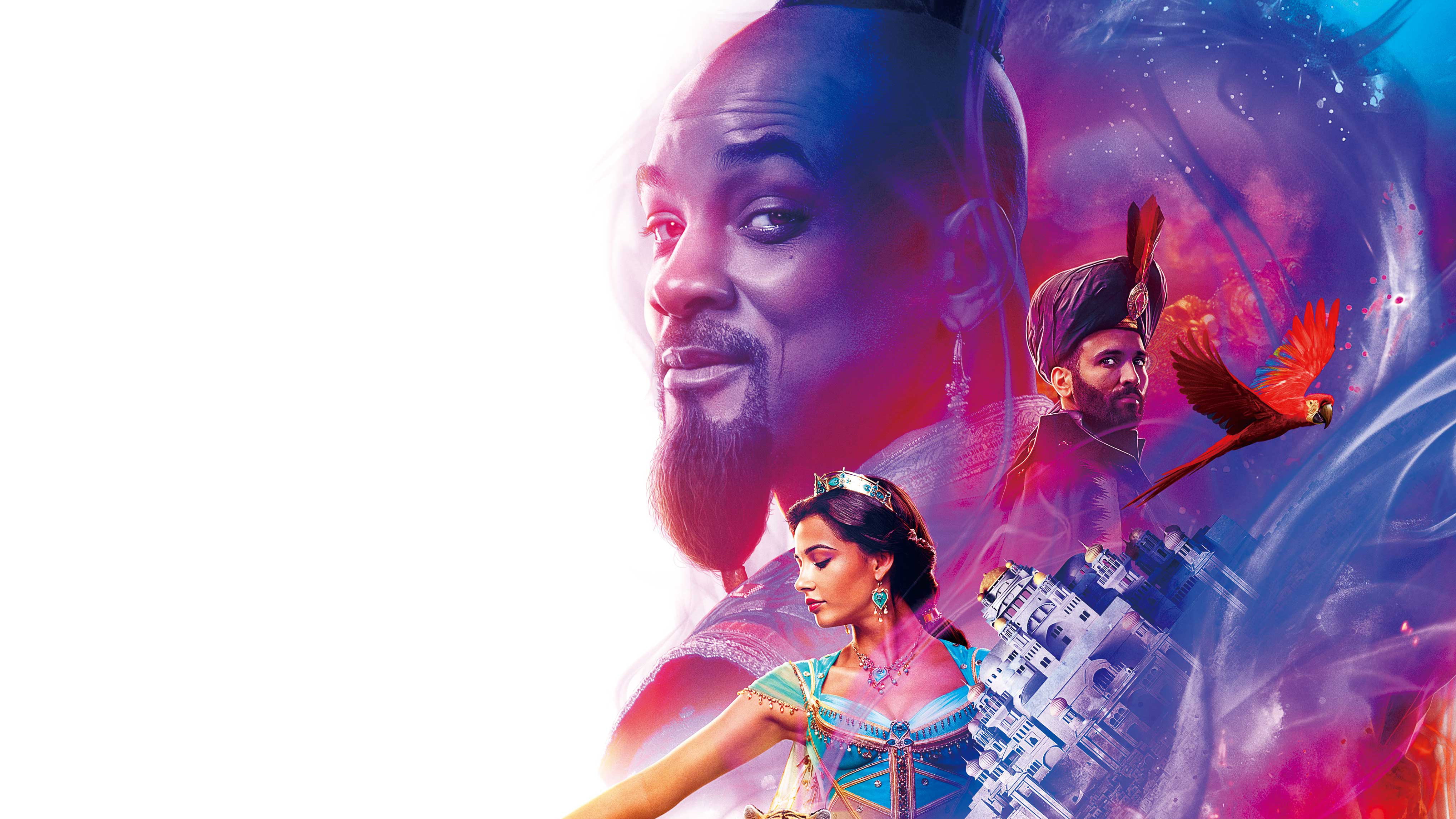 Will Smith, Naomi Scott, Aladdin (2019), Princess Jasmine, 4K, Jafar, Movie, Marwan Kenzari, HD Wallpaper