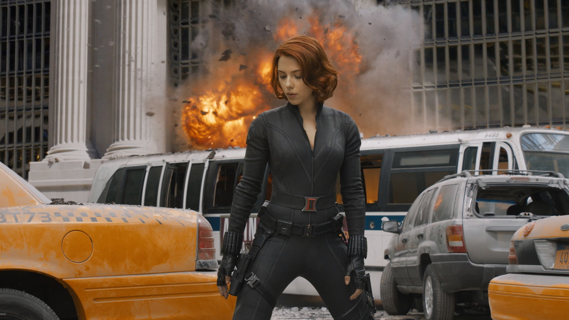 Scarlett Johansson, 1080P, johansson, women, art, widow, movies, scarlett, entertainment, black, bodysuit, hd, avengers, movie, x, HD Wallpaper