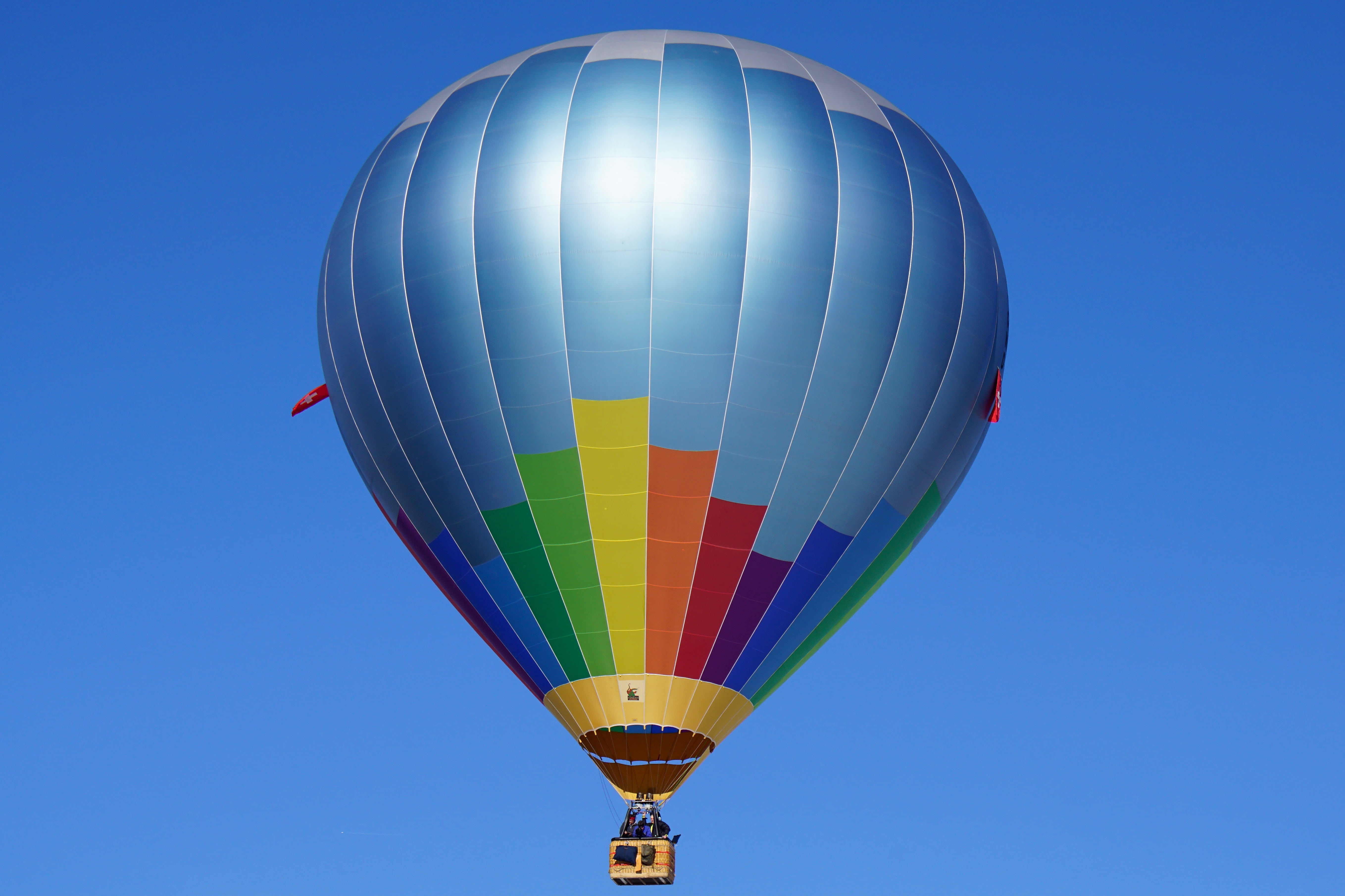 burner, air vehicle, ballooning festival, outdoors, balloon fly, mid-air, excitement, single object, orange, aviation, white, mode of transportation, multi colored, HD Wallpaper