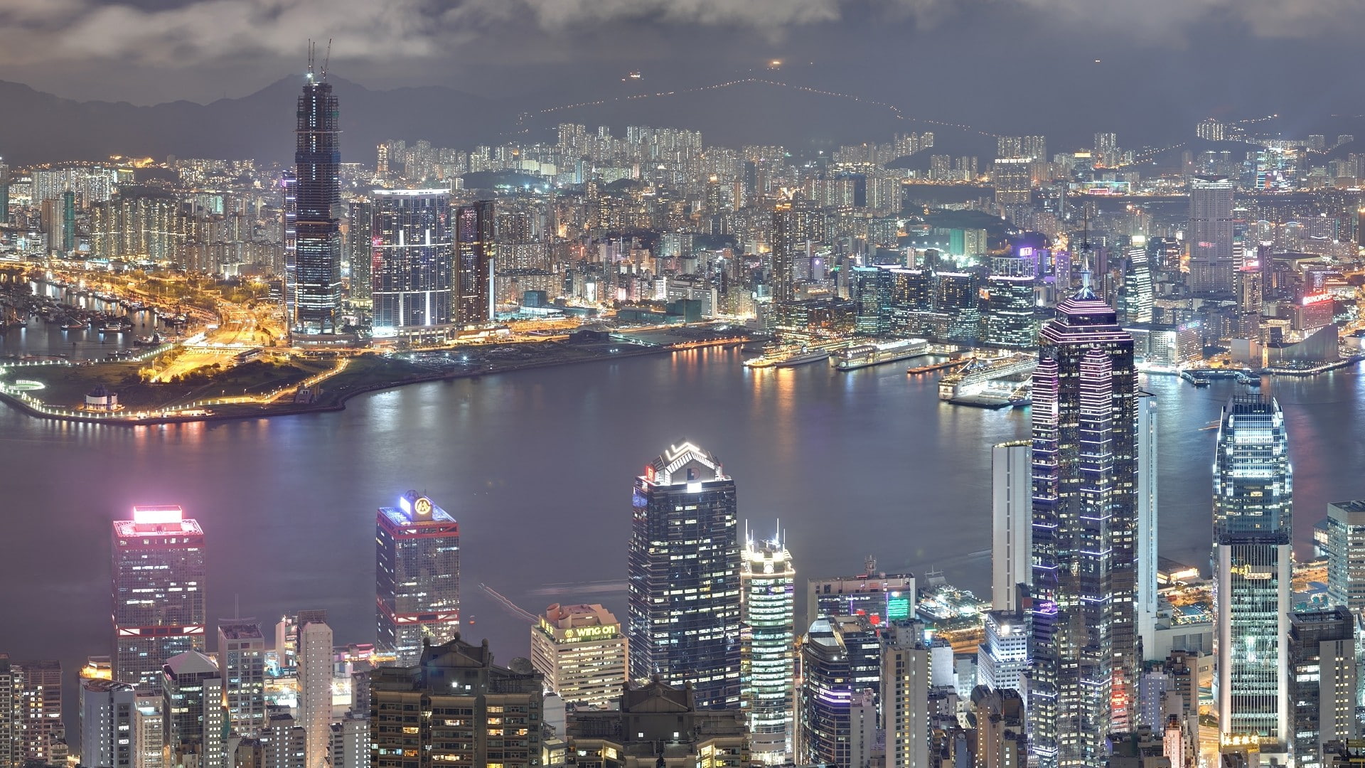 Hong Kong, cityscape, 1080P, HD Wallpaper