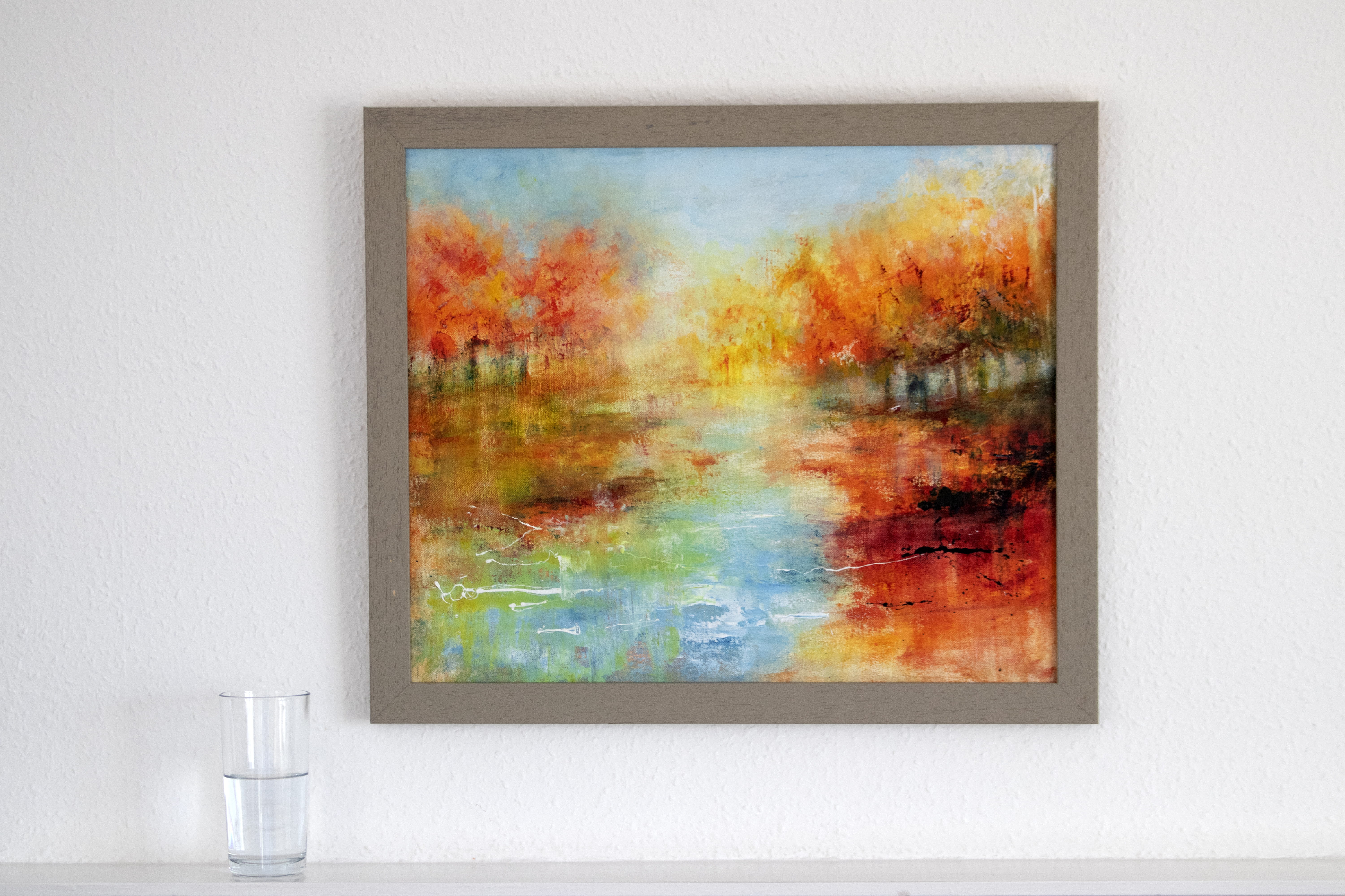 art, modern art, shape, water, window, indoors, wall, paint container, outdoors, plant, picture frame, hacienda, wood, villa, change, orange color, 5K, HD Wallpaper