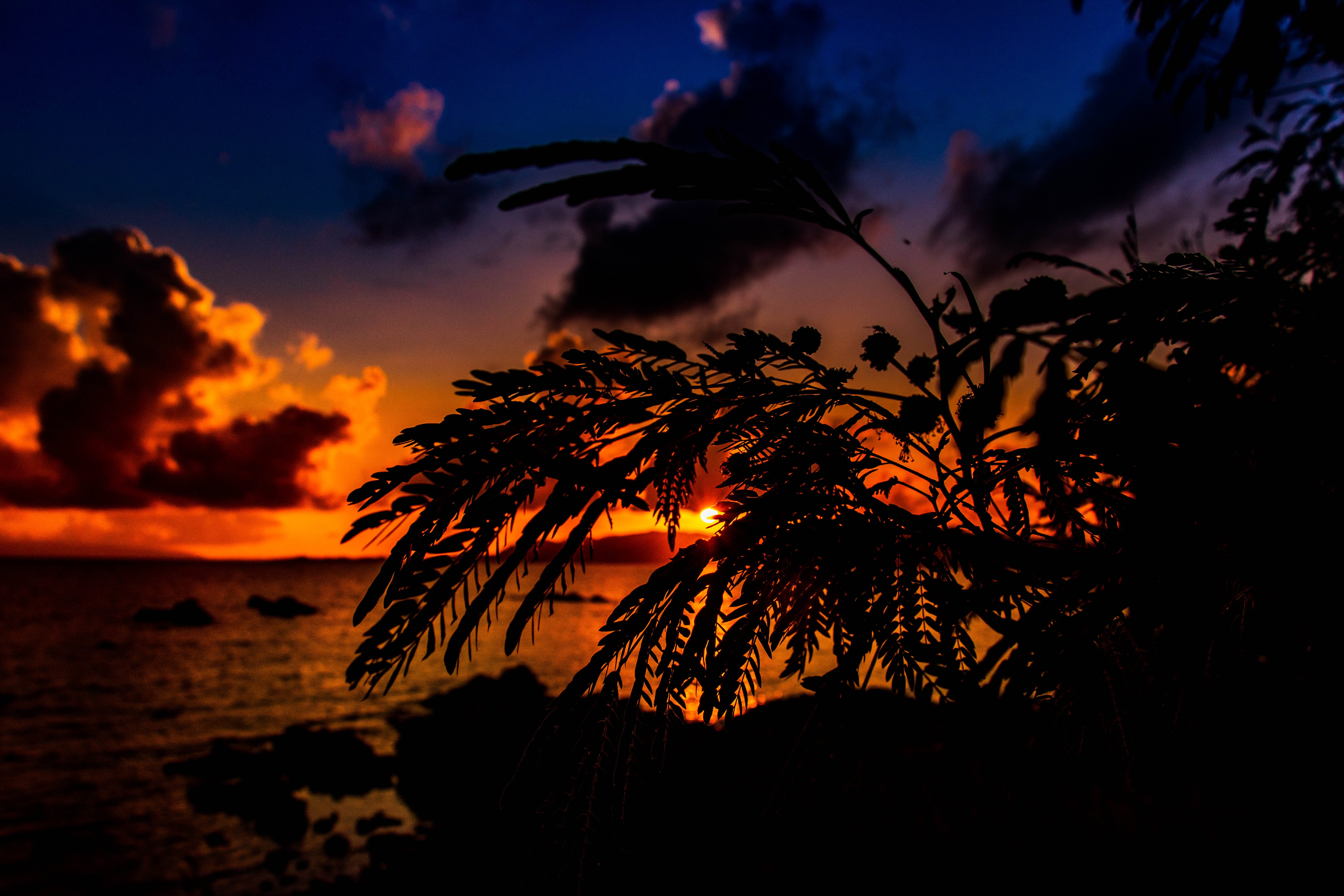 scenics - nature, tranquil scene, landscape, rock, outdoors, wave, sun, land, silhouette, beauty in nature, evening, southern countries, orange color, japan landscape, HD Wallpaper